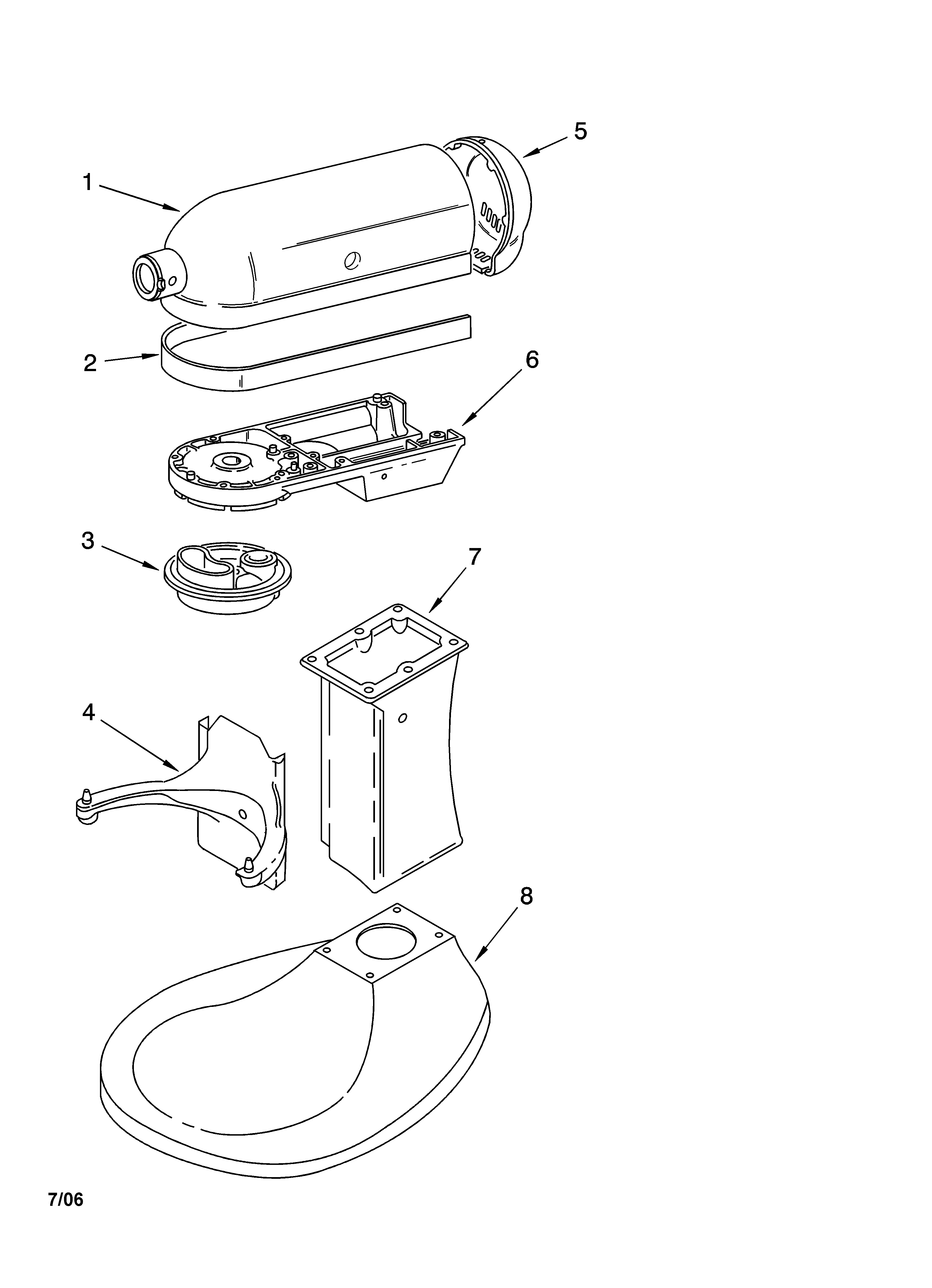 KitchenAid 5KPM50EGR4 color variation parts diagram