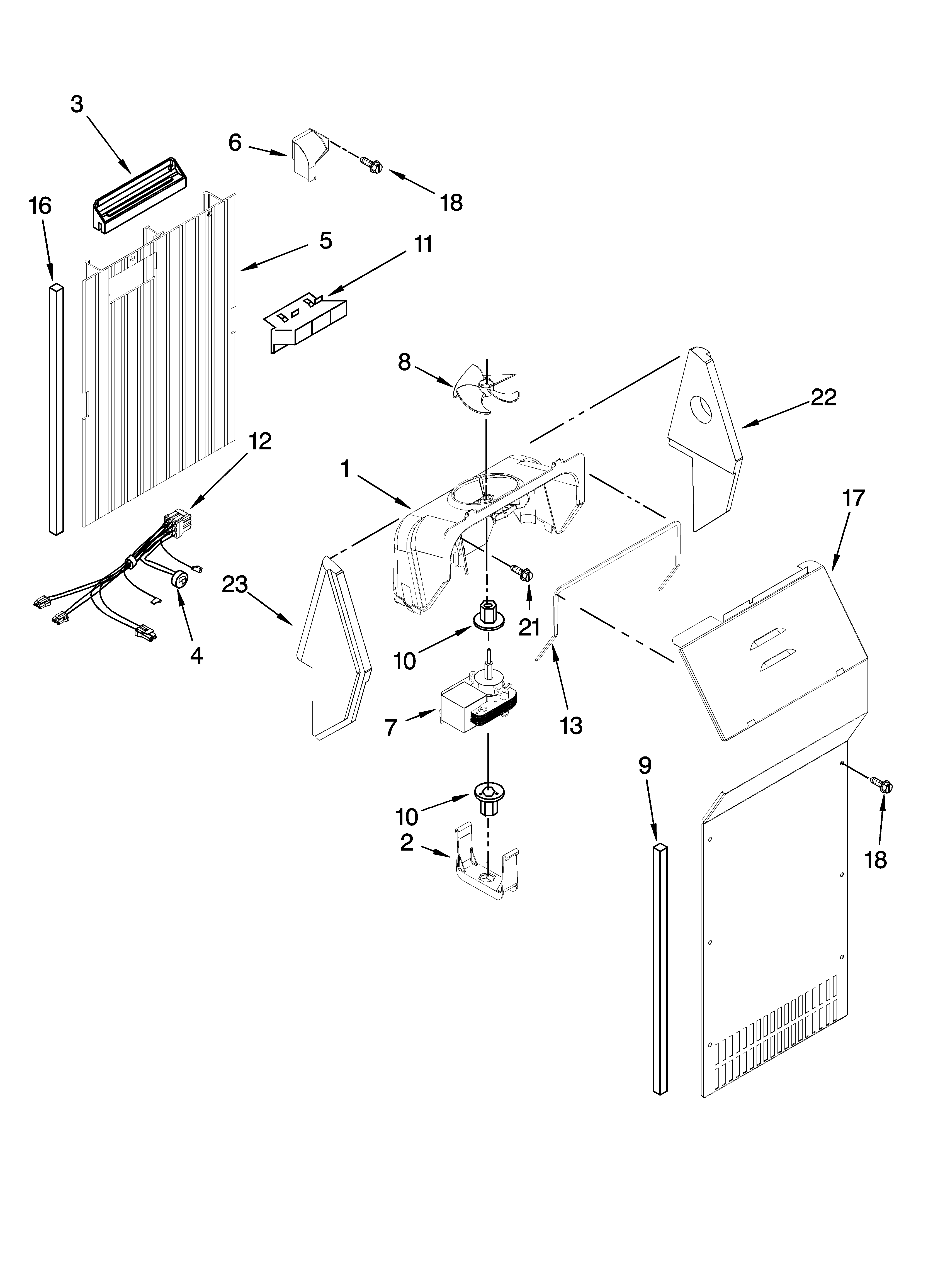 Crosley CS22CFXTB00 air flow parts diagram