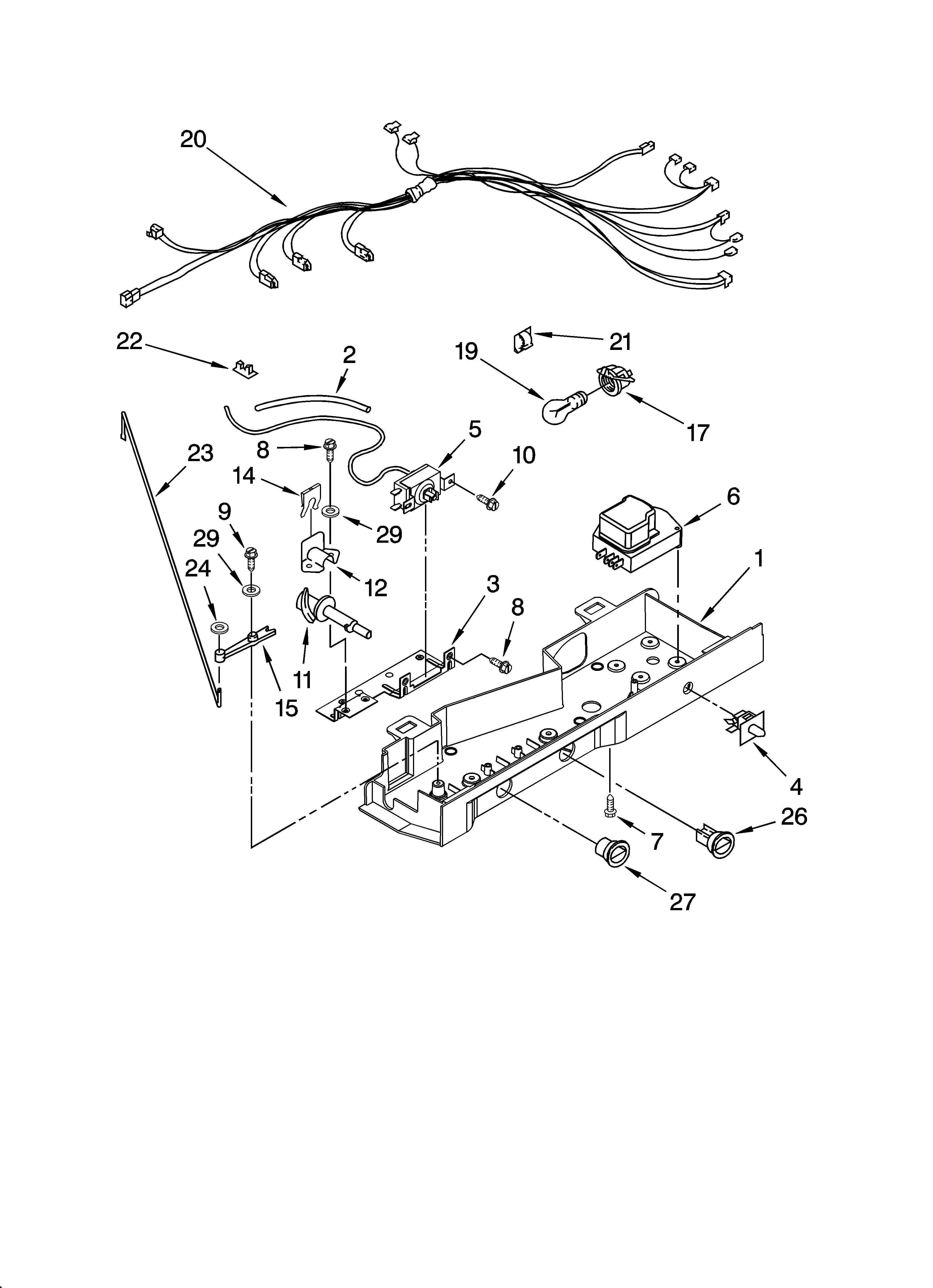 Crosley CS22CFXTB00 control parts diagram