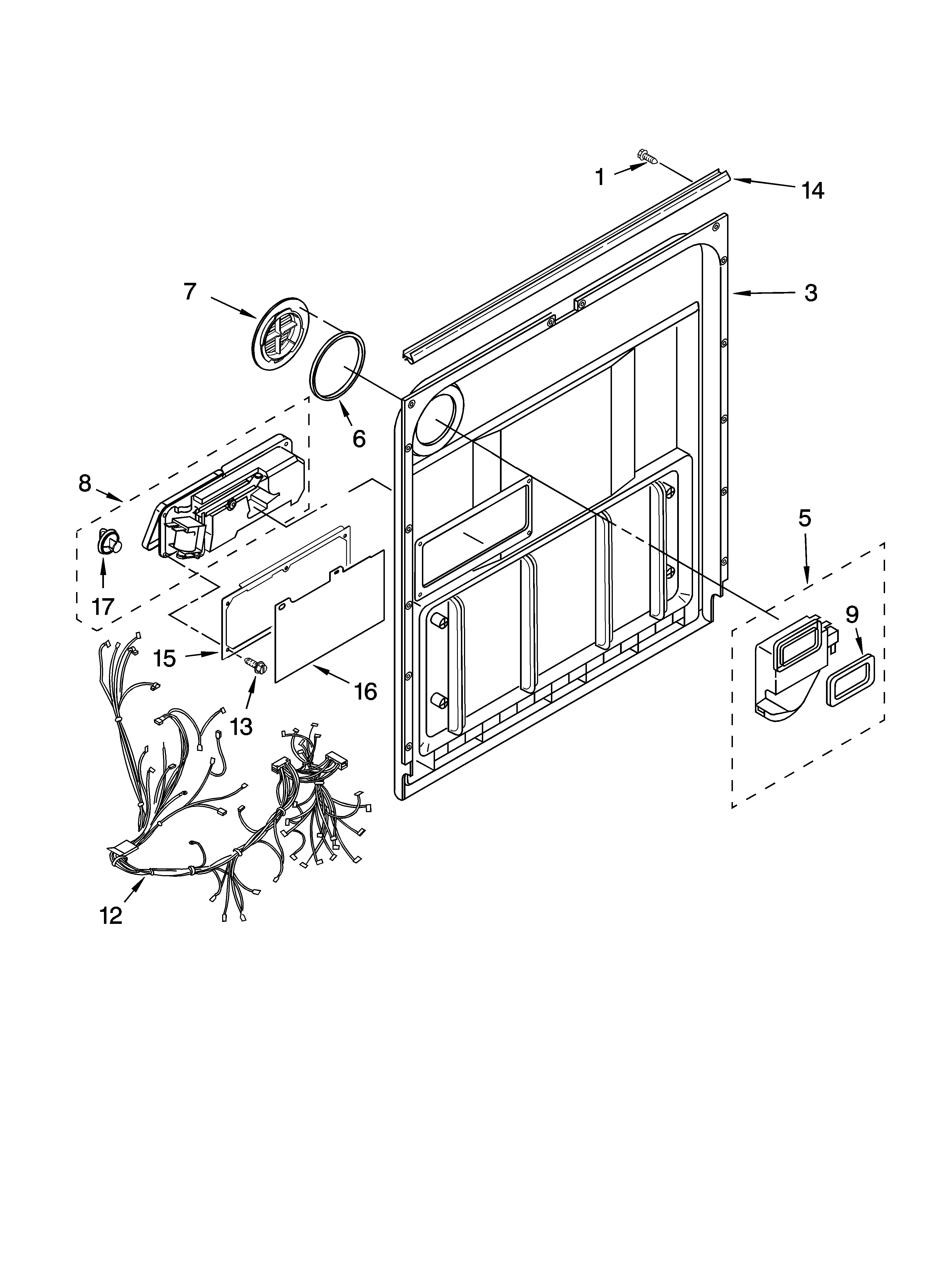 Whirlpool DUL240XTPS7 door and latch parts diagram