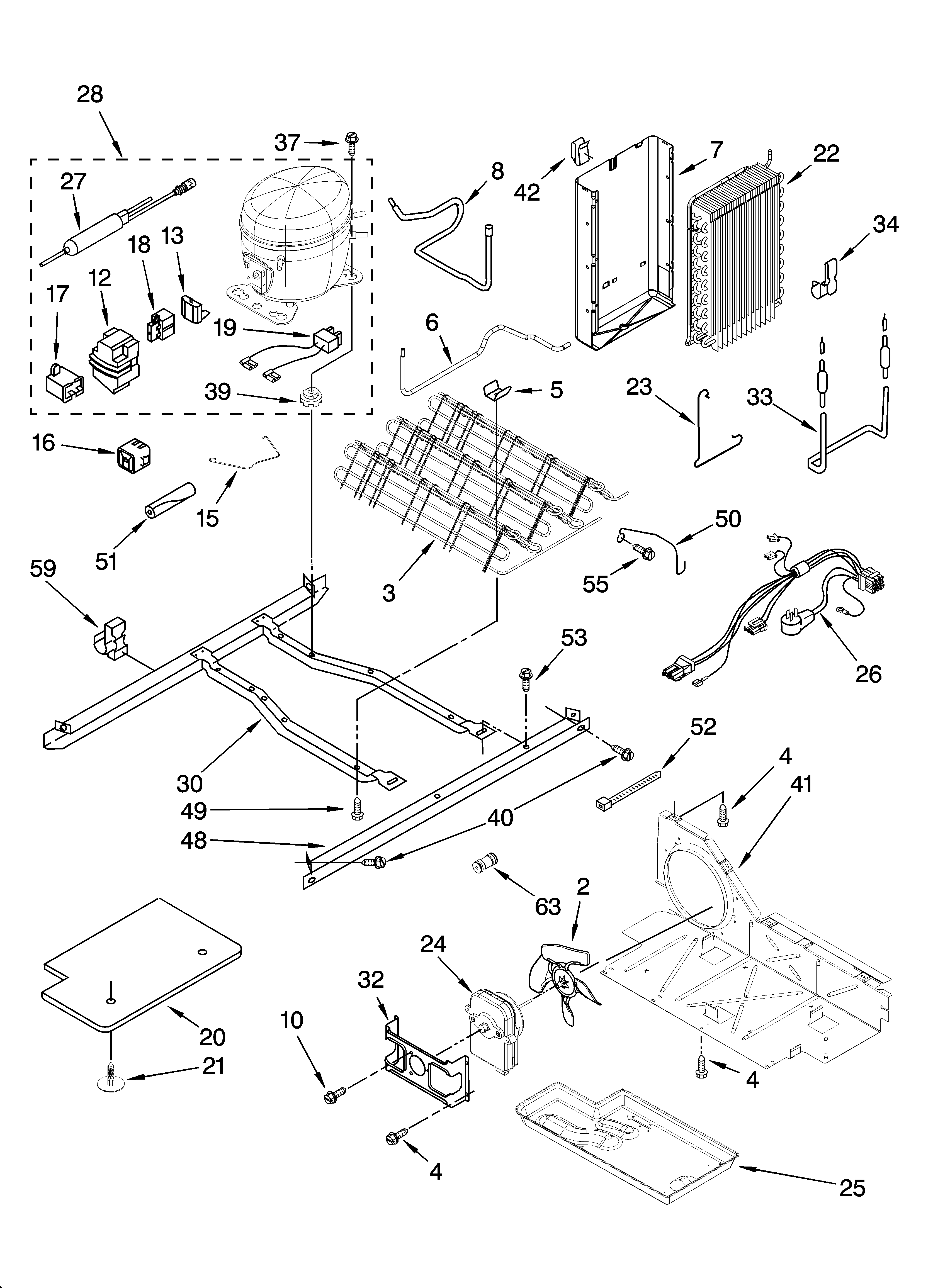 Whirlpool ED5FHAXSB01 unit parts diagram