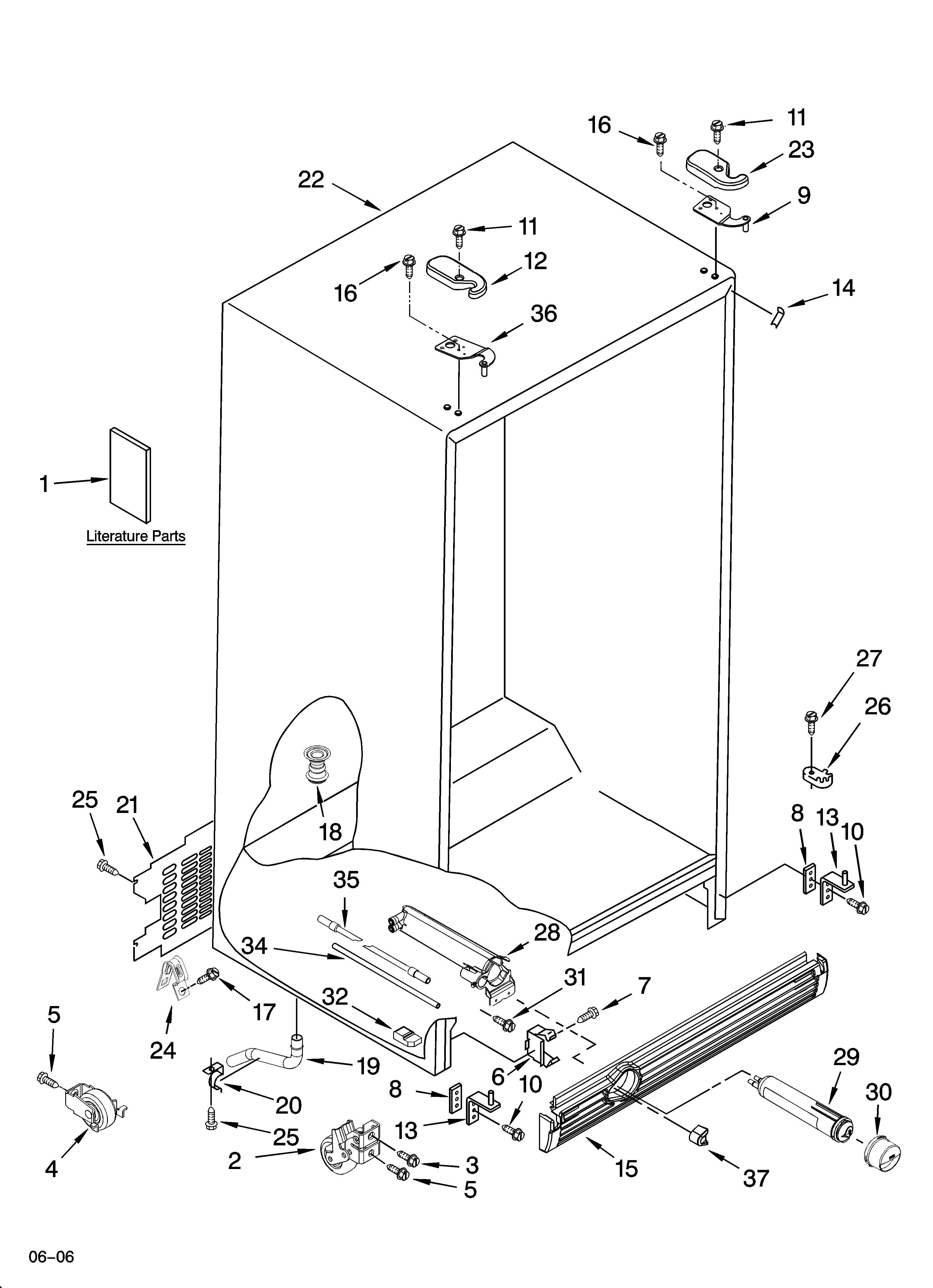 Whirlpool ED5PHAXSQ01 cabinet parts diagram