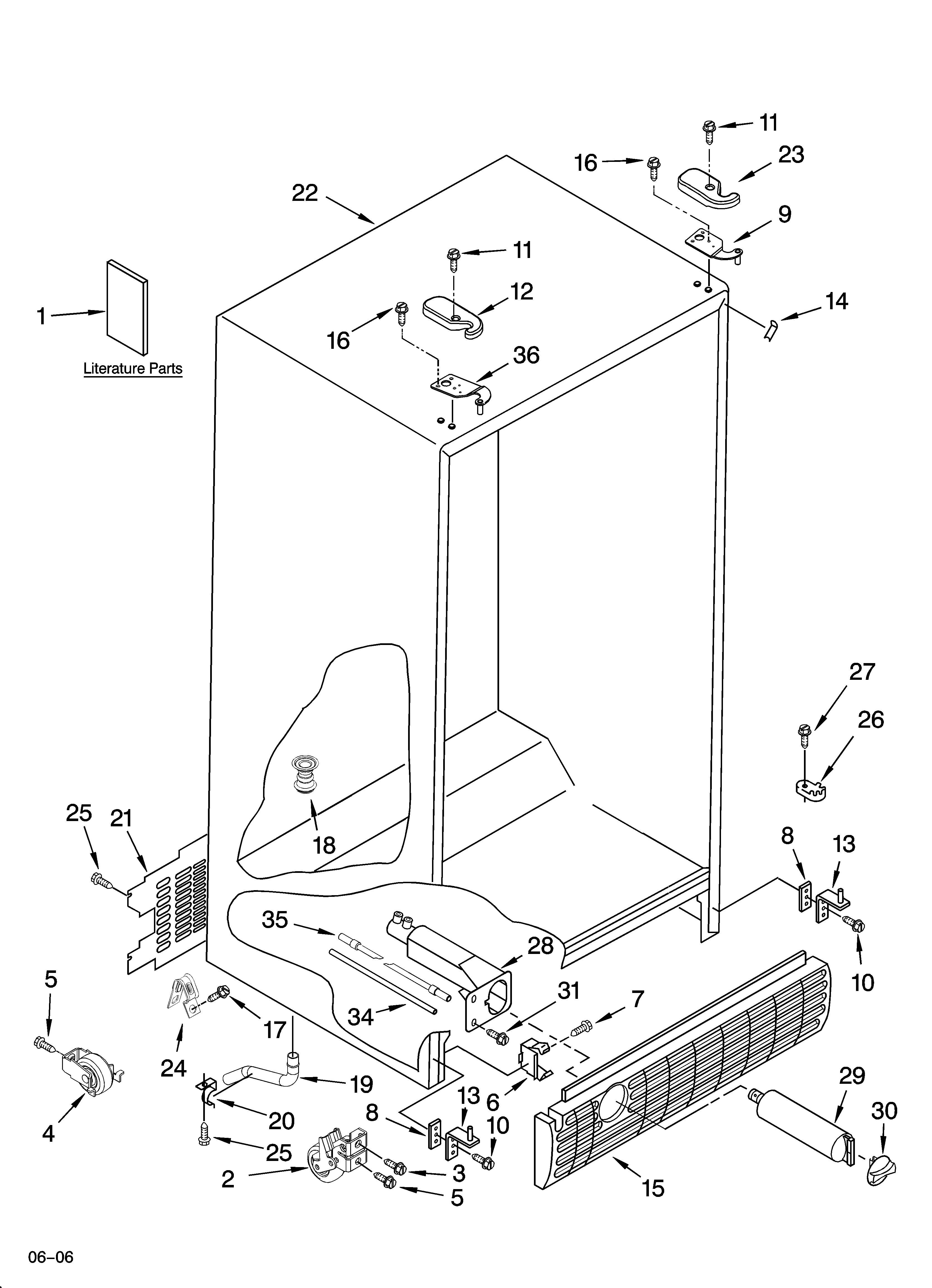 Whirlpool ED5RHAXNQ02 cabinet parts diagram