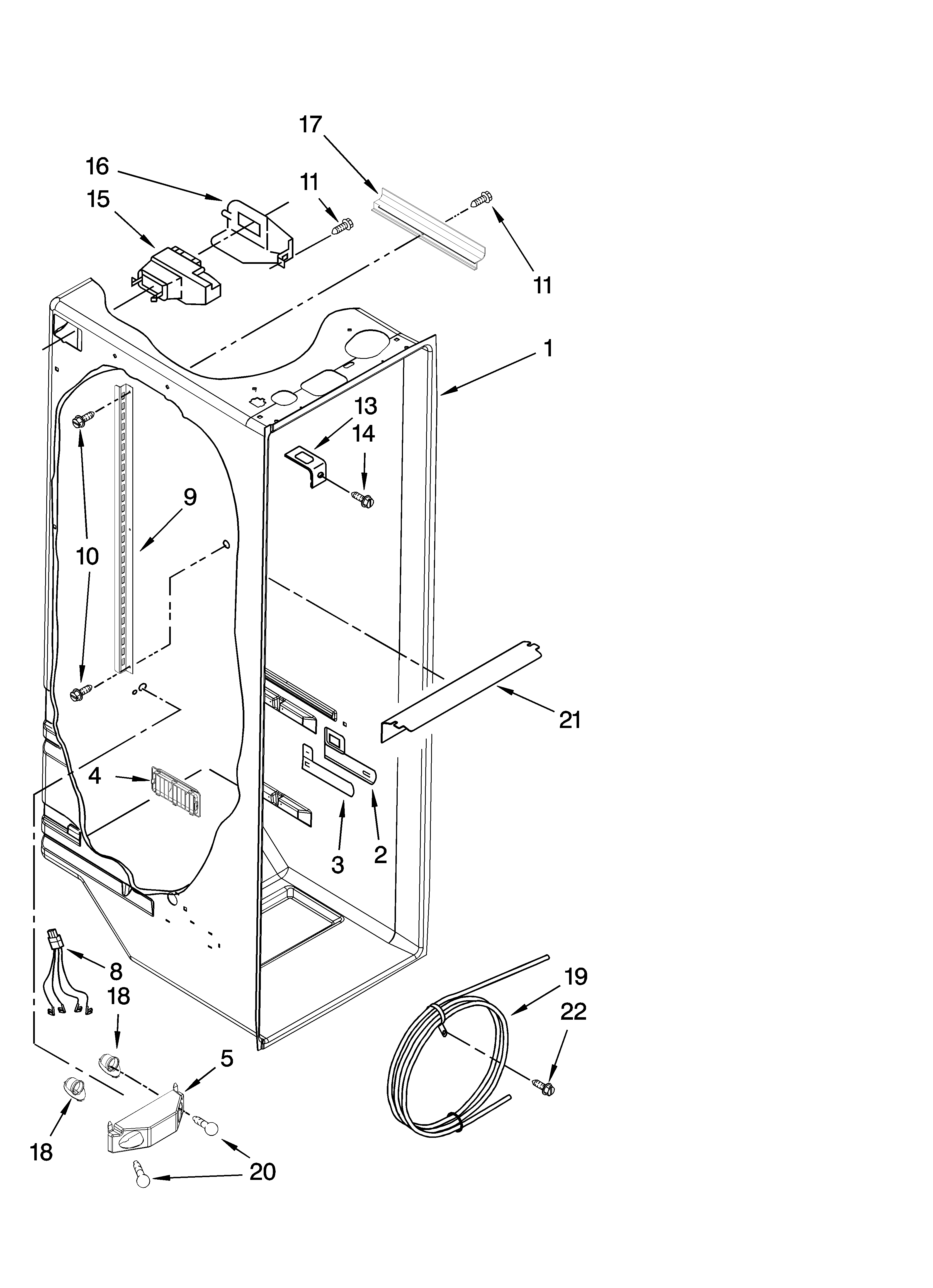 Whirlpool ED5RHAXNQ02 refrigerator liner parts diagram