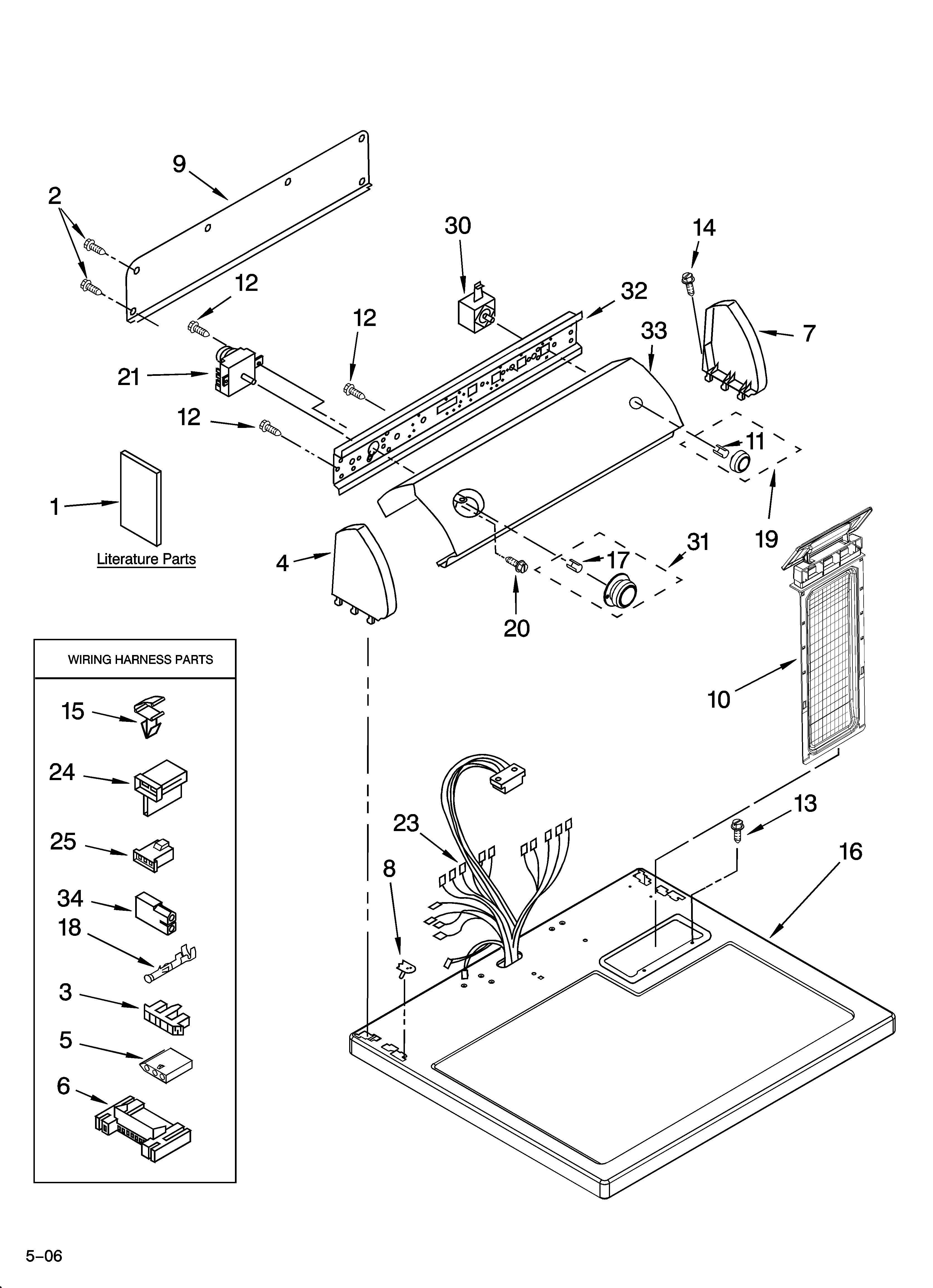 Estate EGD4300SQ0 top and console parts diagram