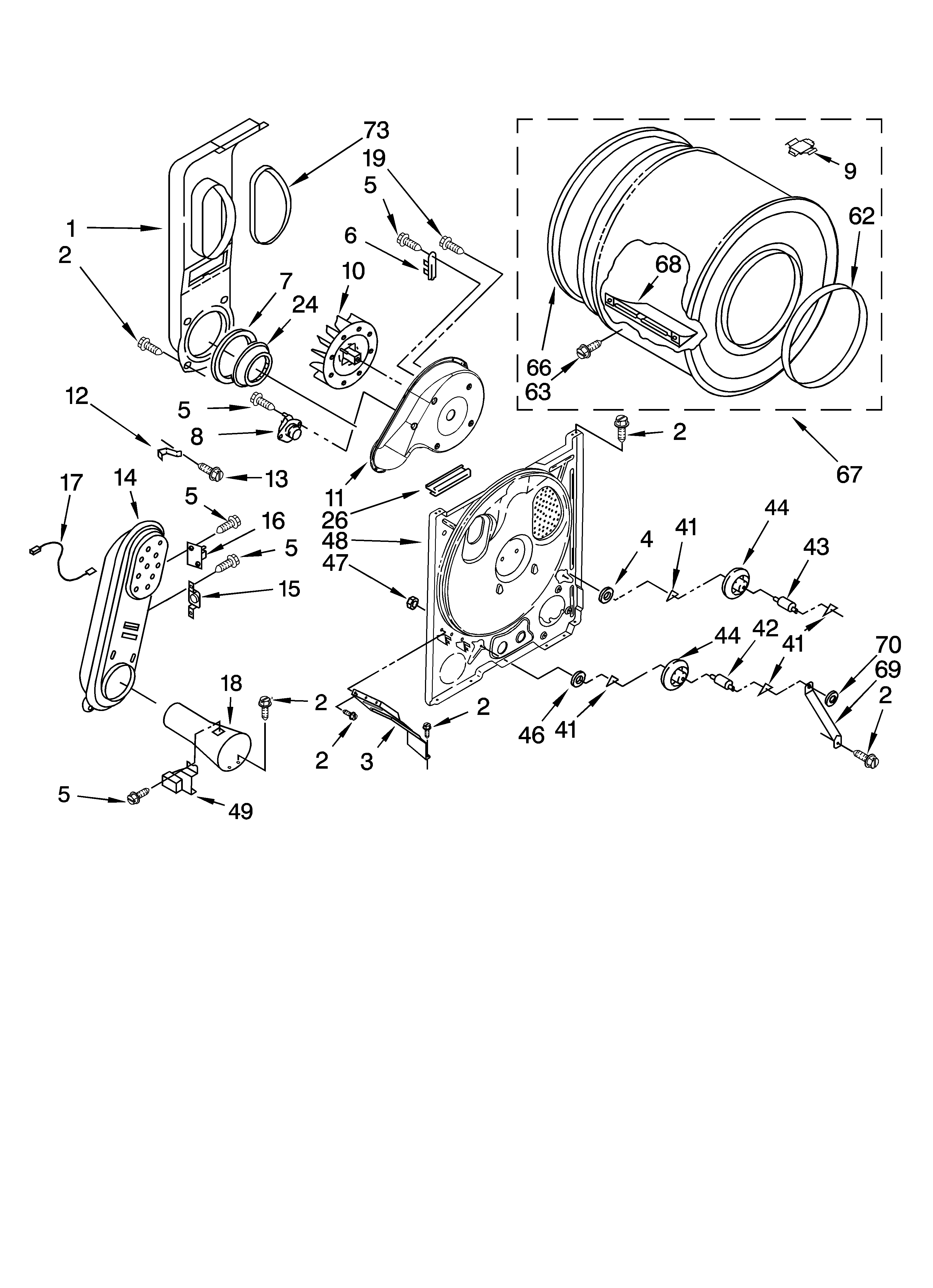 Estate EGD4300SQ0 bulkhead parts, optional parts (not included) diagram