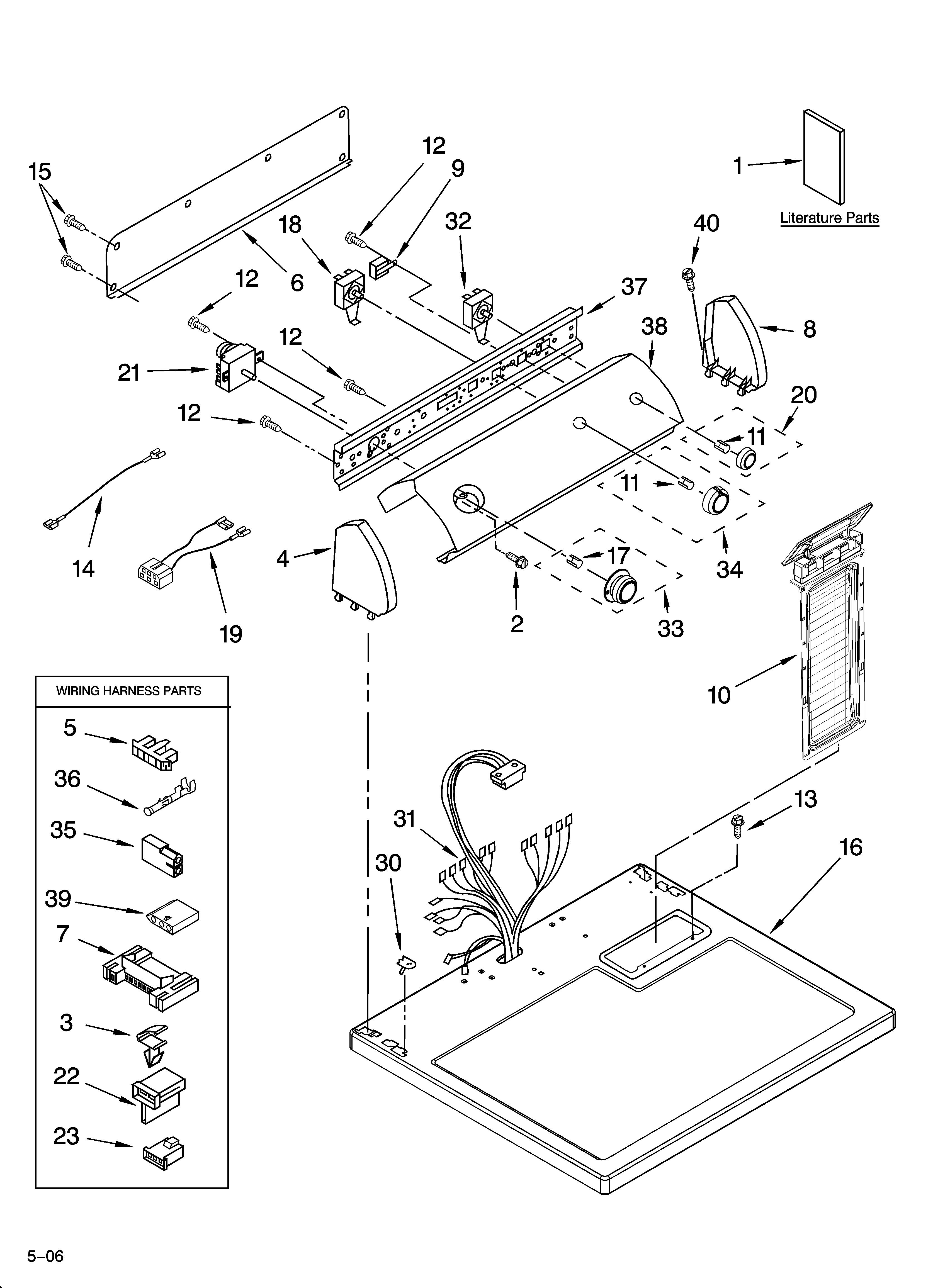 Estate EGD4400SQ0 top and console parts diagram