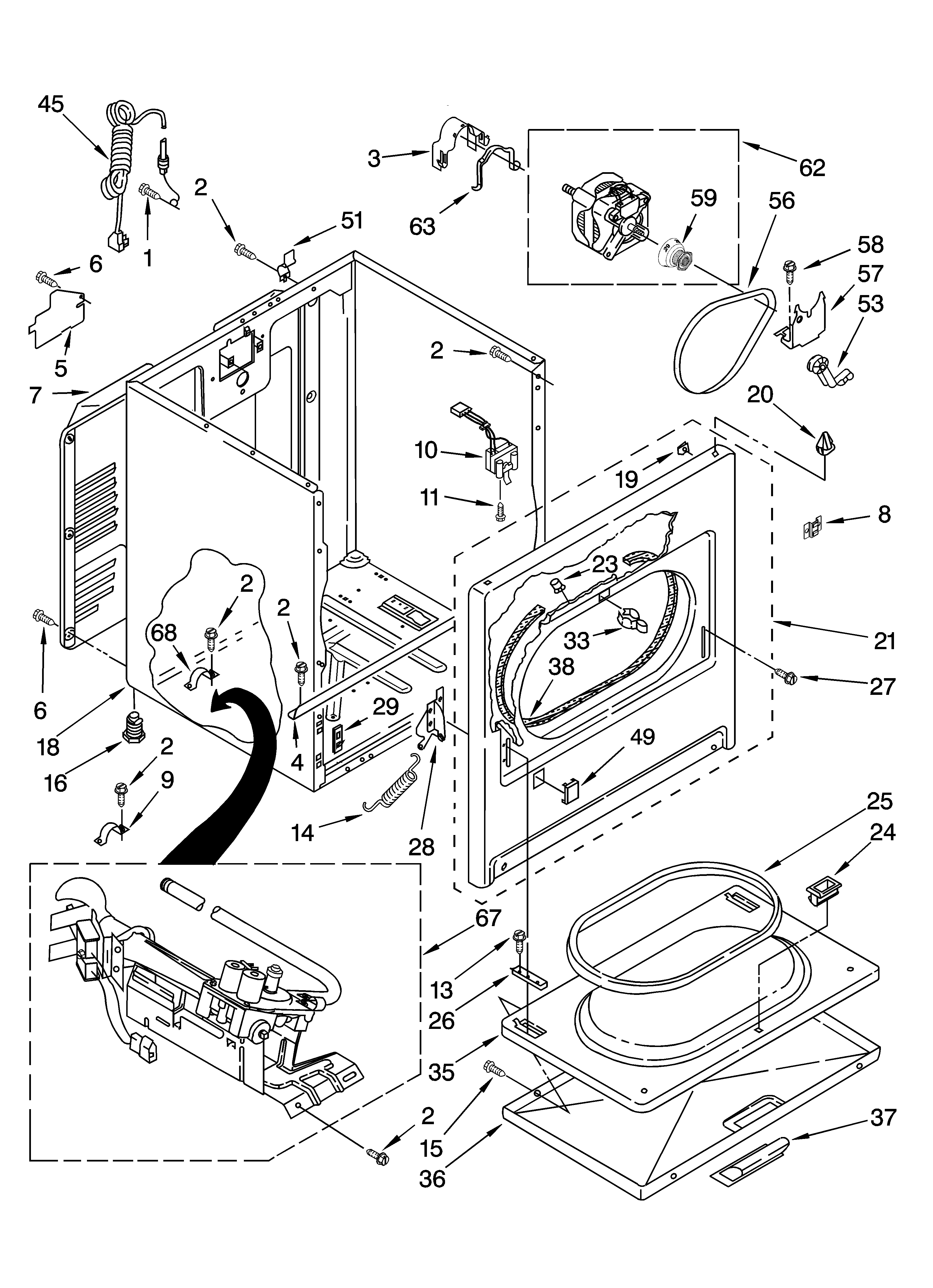 Estate EGD4400SQ0 cabinet parts diagram