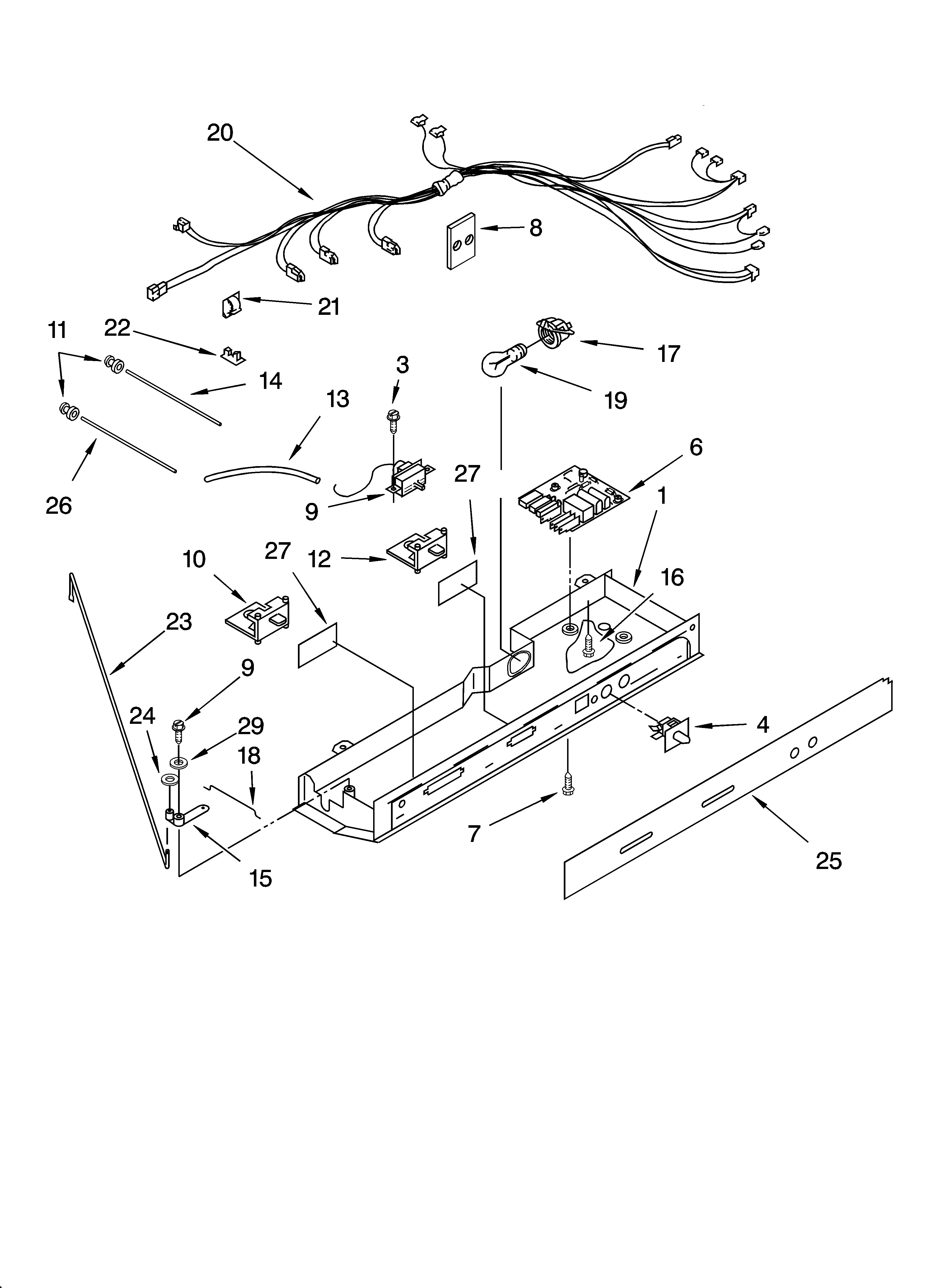 Whirlpool ES5FHAXSB00 control parts diagram