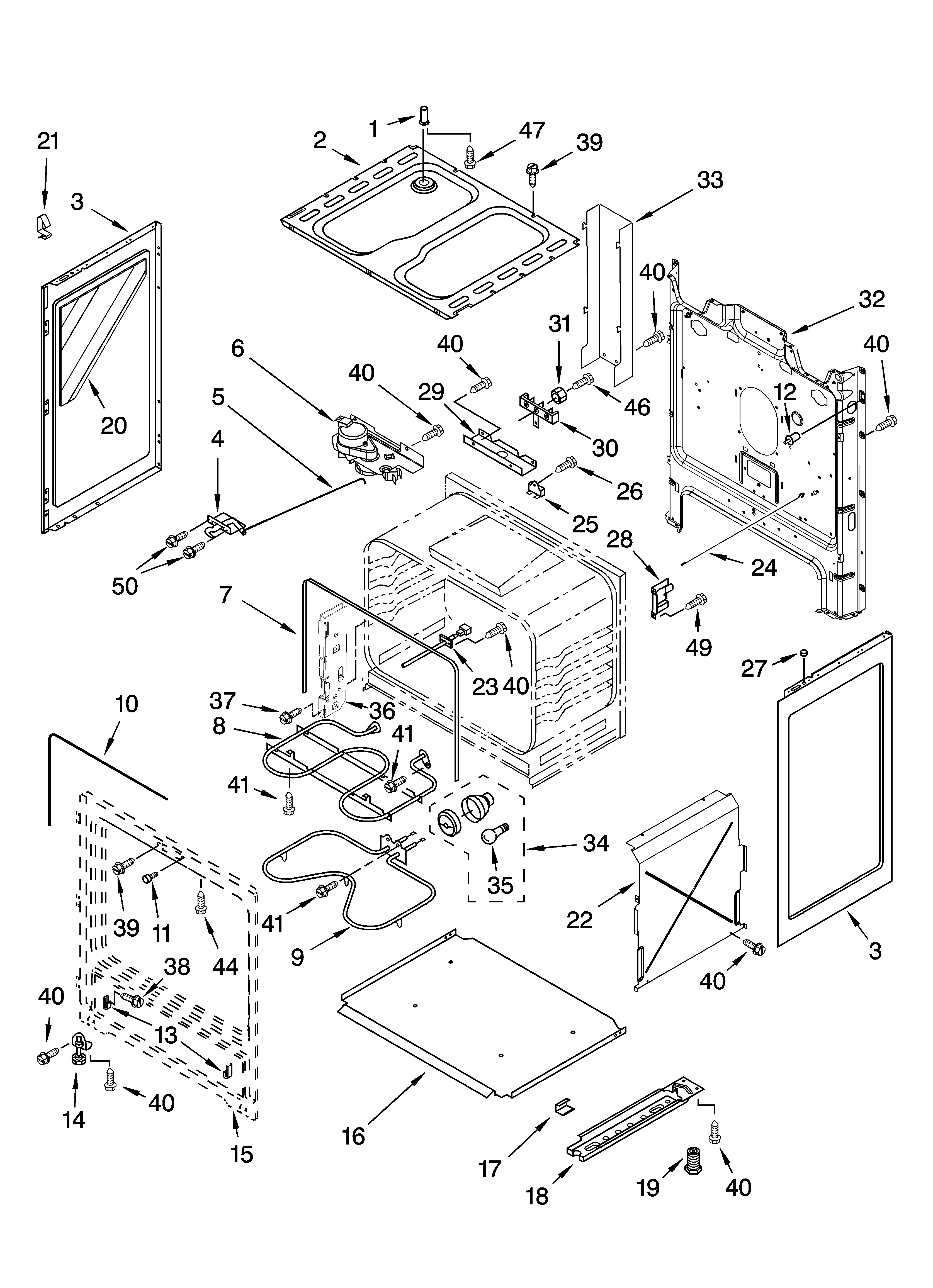 Roper FES325RQ2 chassis parts diagram
