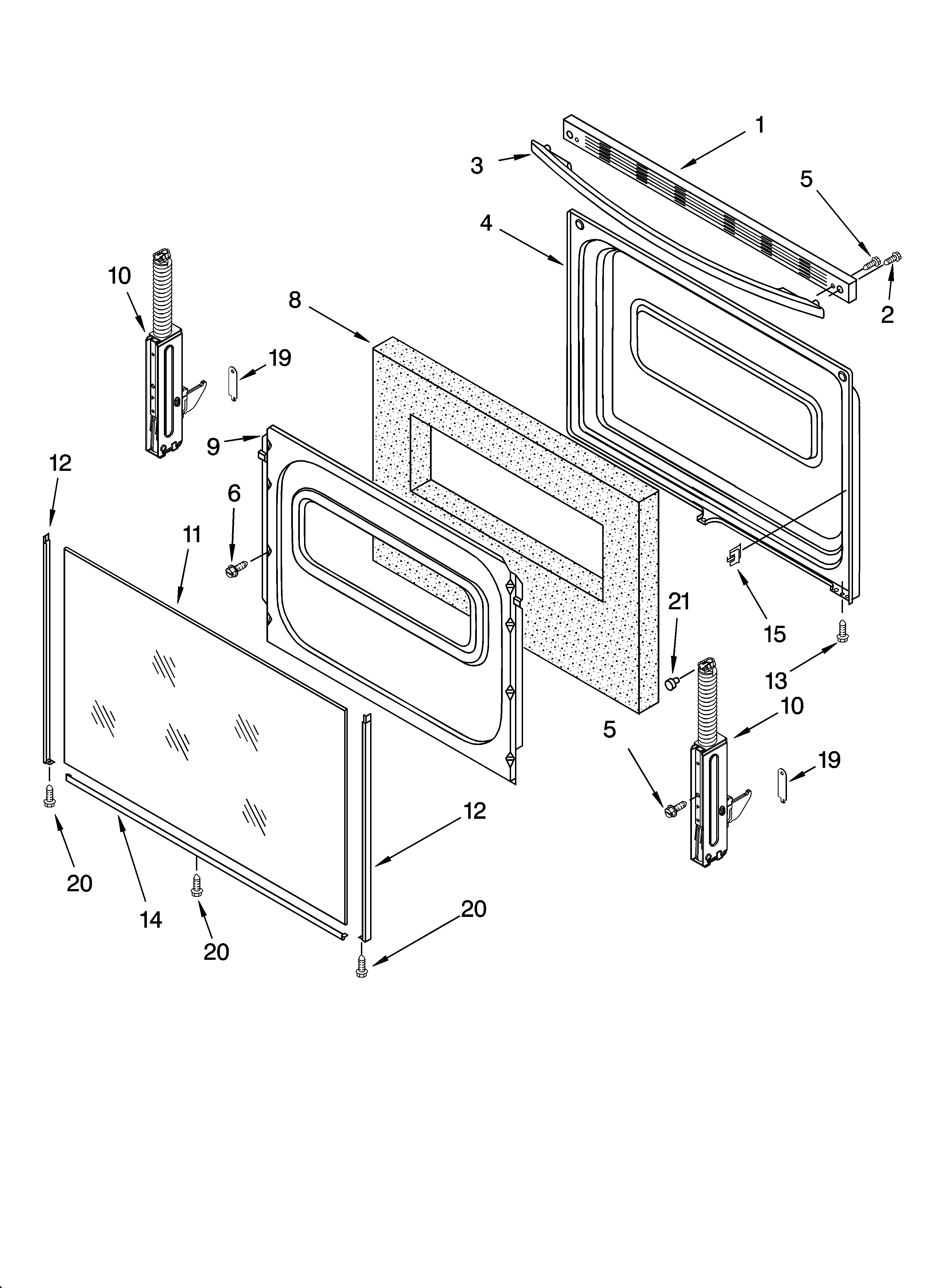 Roper FES325RQ2 door parts, optional parts diagram