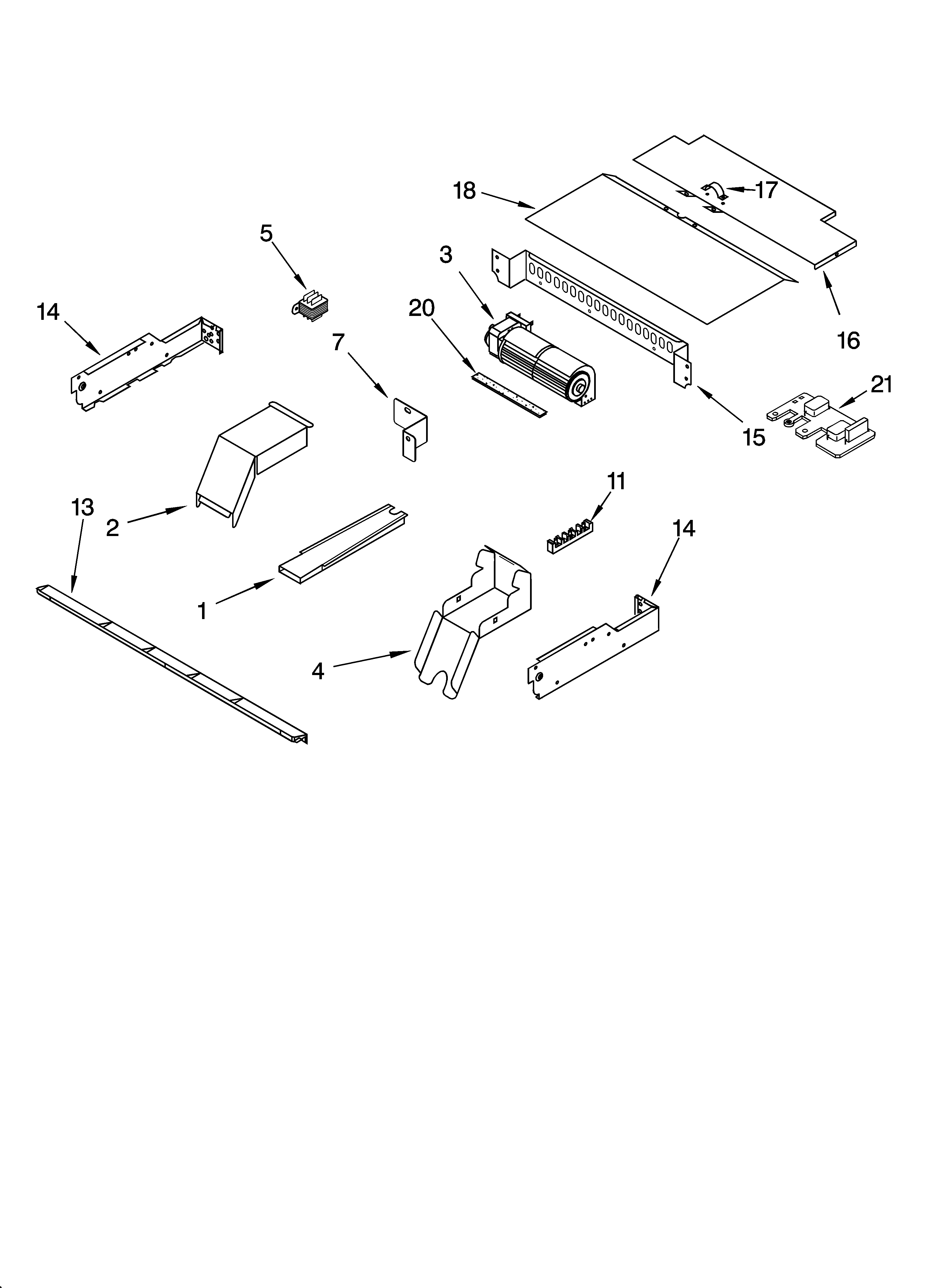 Whirlpool GBD277PRB00 top venting parts, optional parts diagram