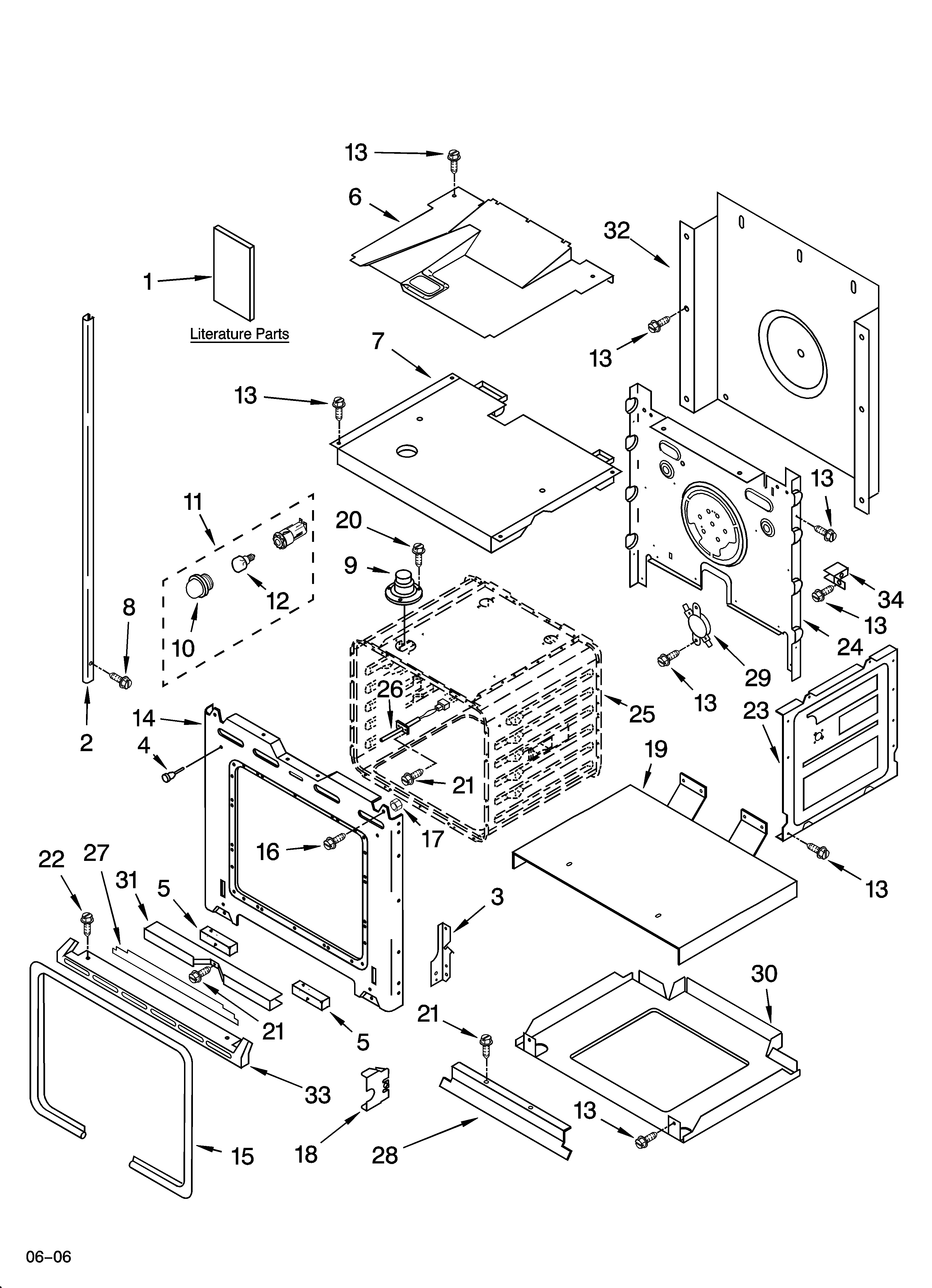Whirlpool GBD307PRQ01 lower oven parts diagram