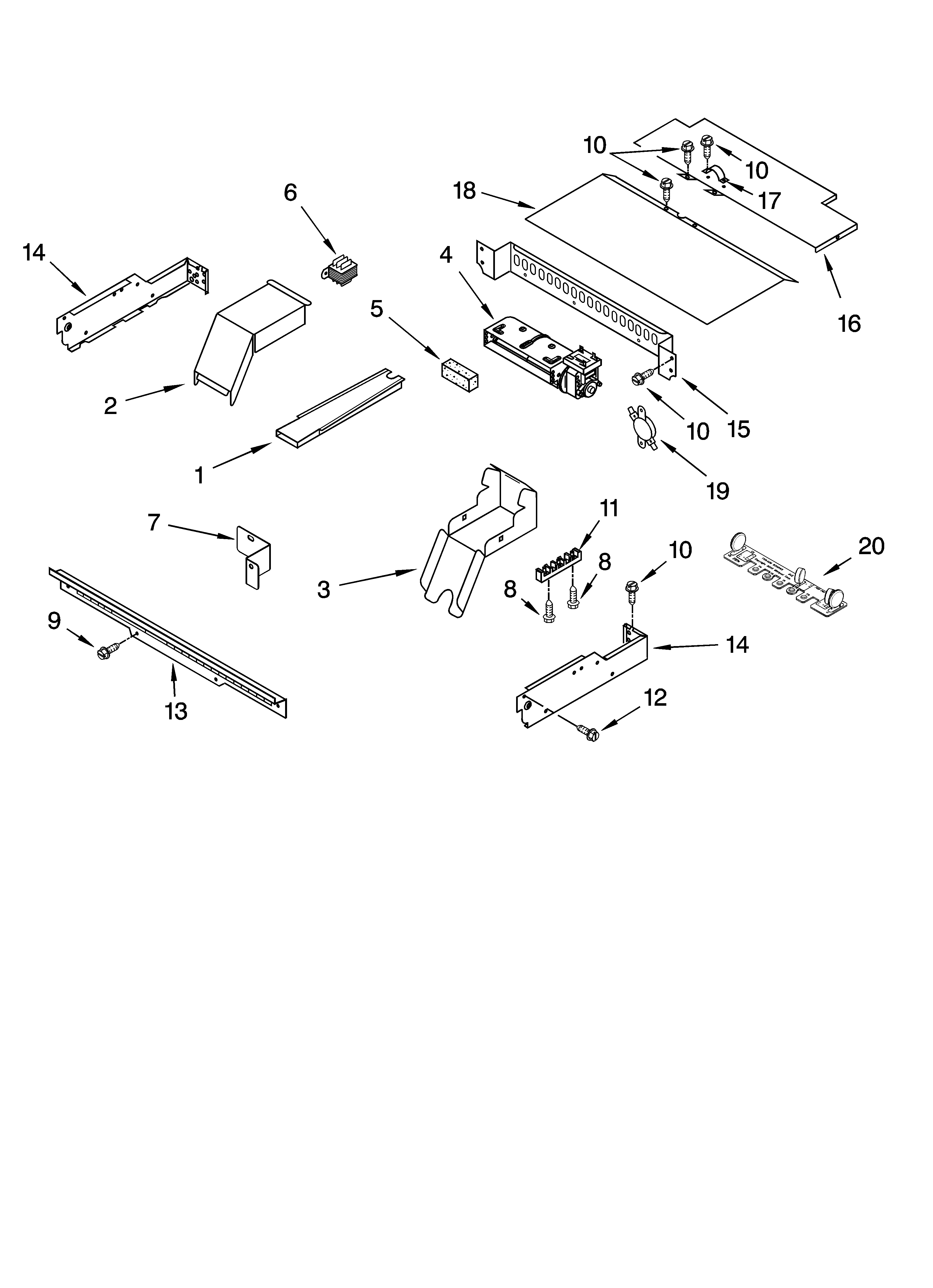 Whirlpool GBD307PRQ01 top venting parts, optional parts diagram
