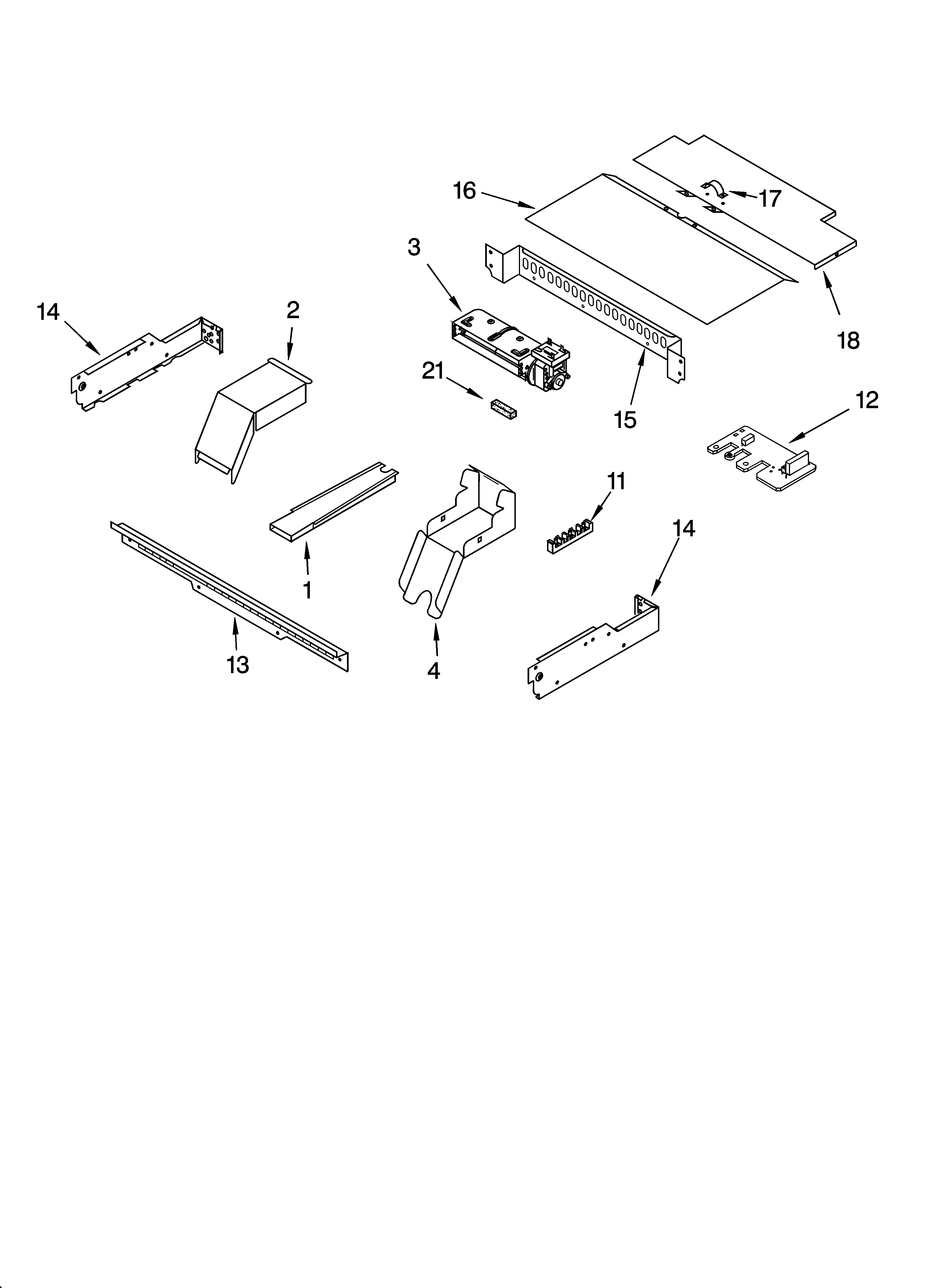 Whirlpool GBS307PRS00 top venting parts, optional parts diagram