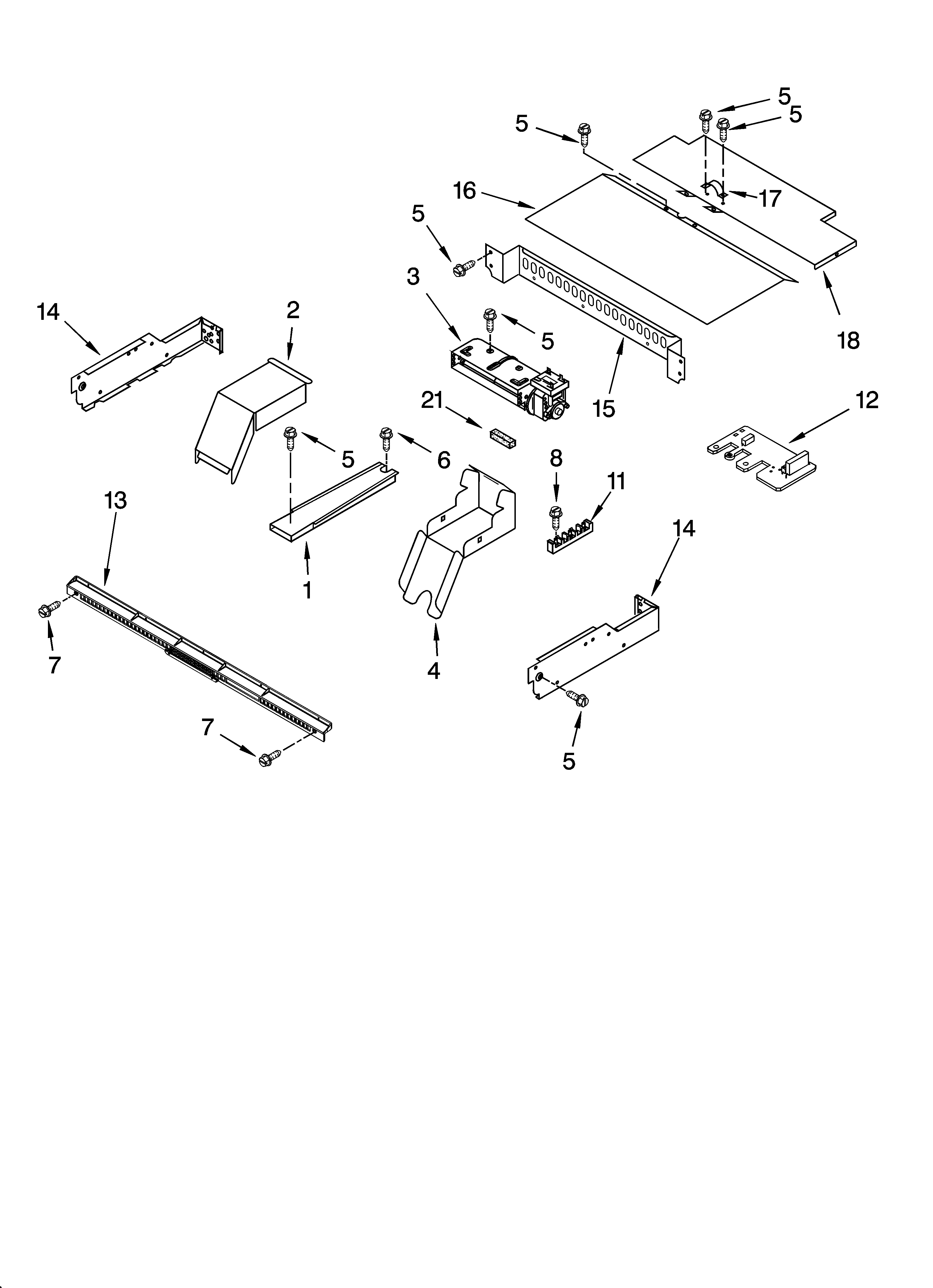 Whirlpool GBS307PRY01 top venting parts, optional parts diagram