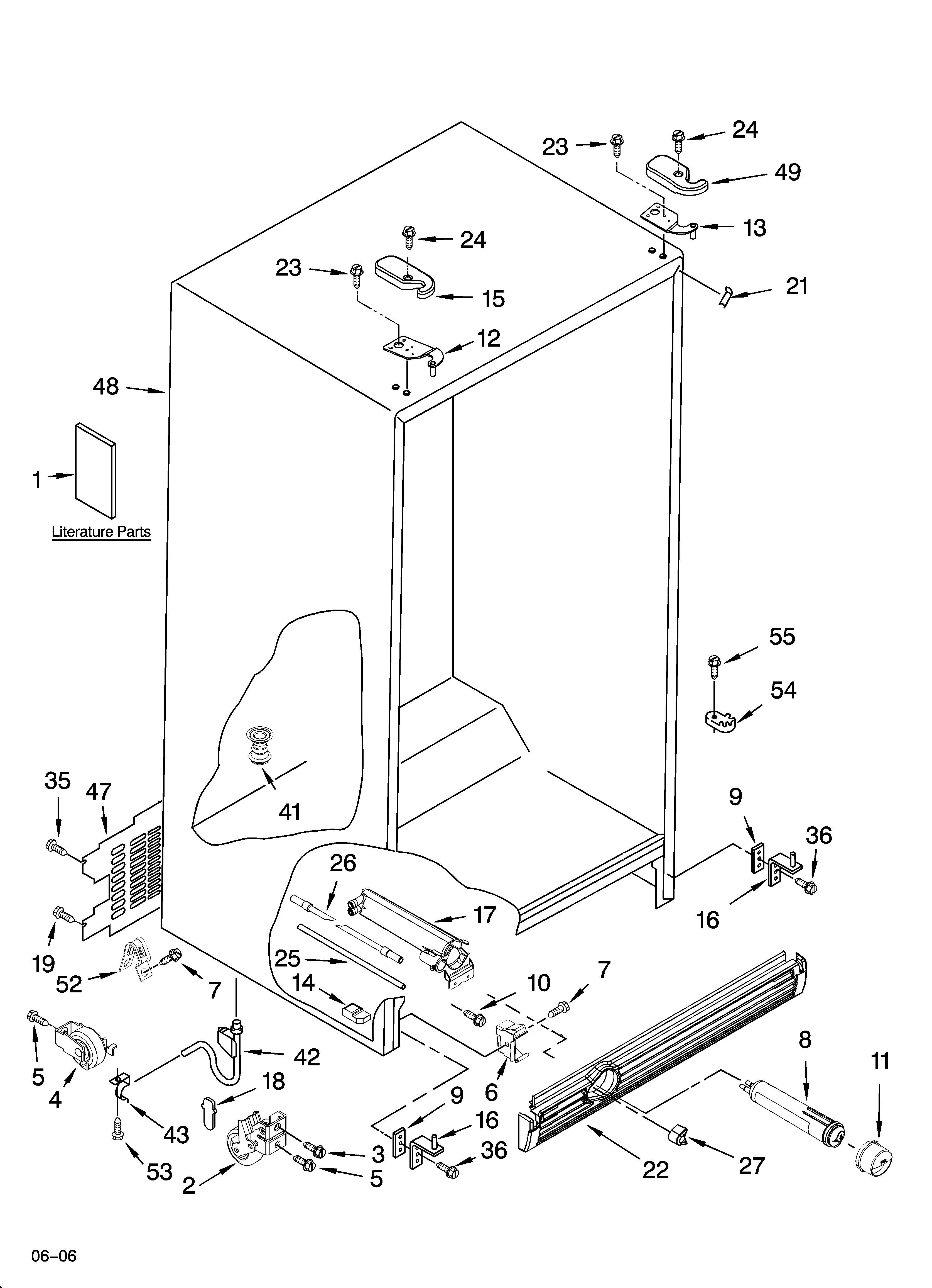 Whirlpool GD5RHAXSQ01 cabinet parts diagram