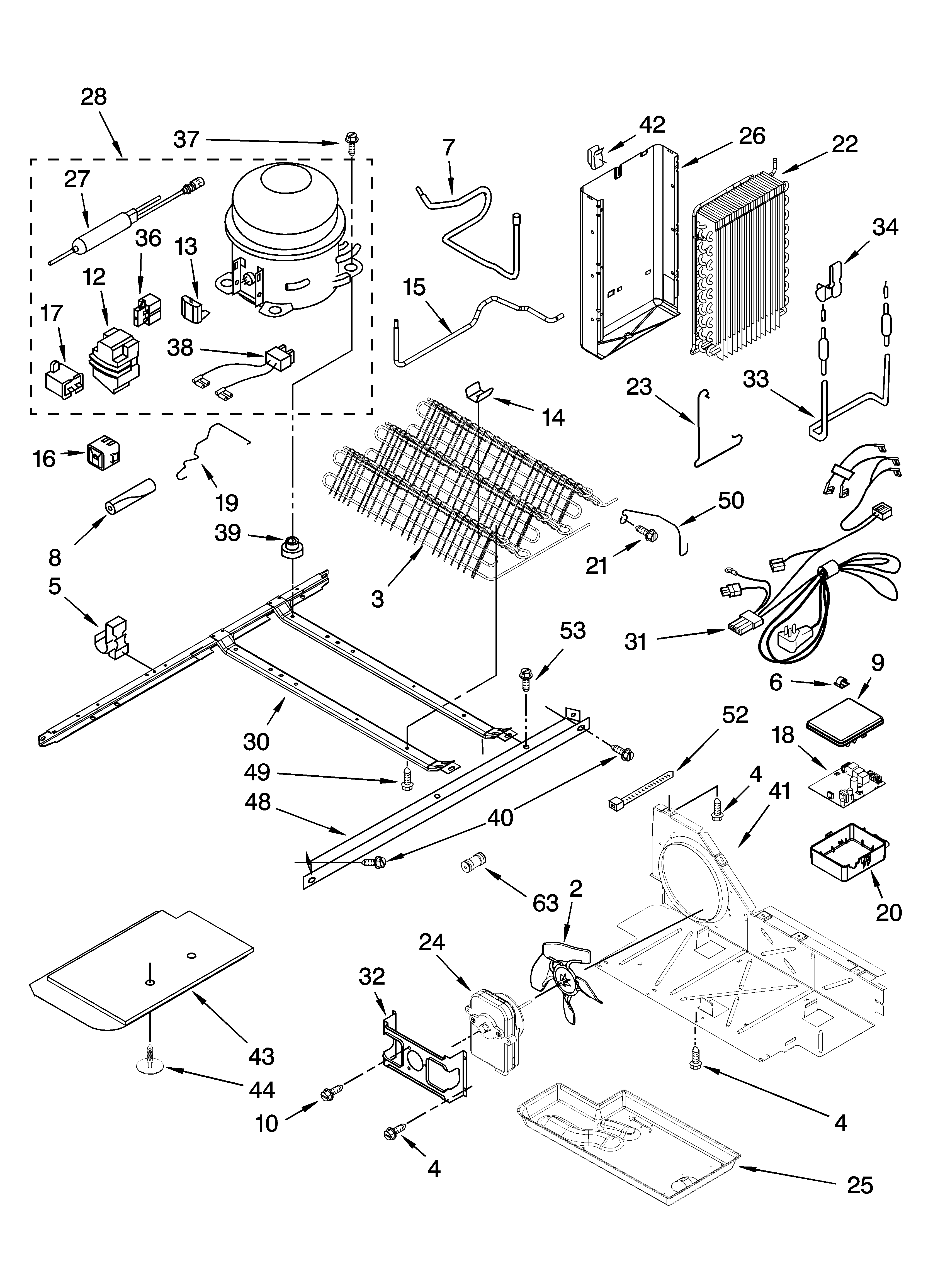 Whirlpool GD5RHAXSQ01 unit parts diagram