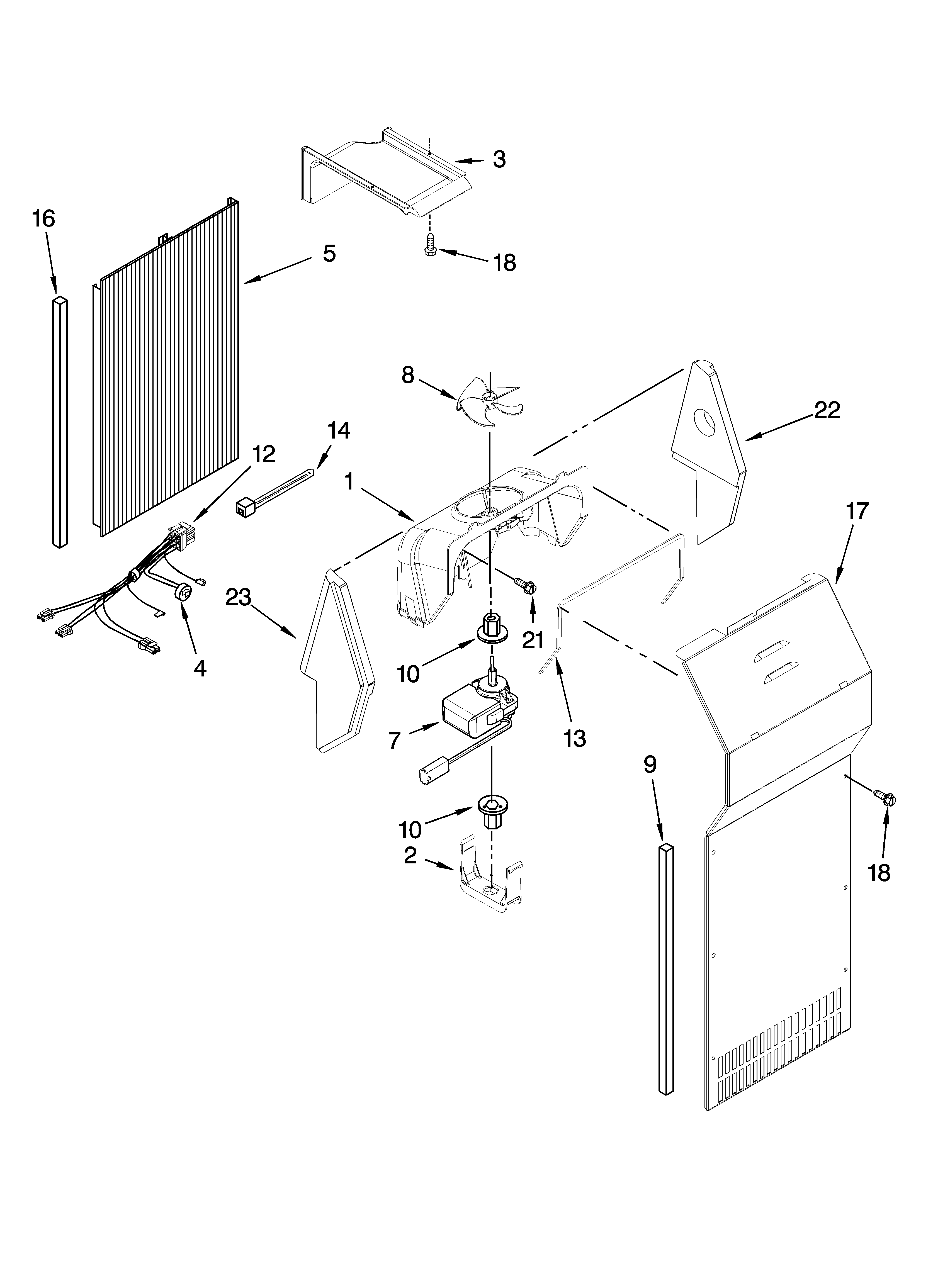 Whirlpool GD5RHAXSQ01 air flow parts diagram