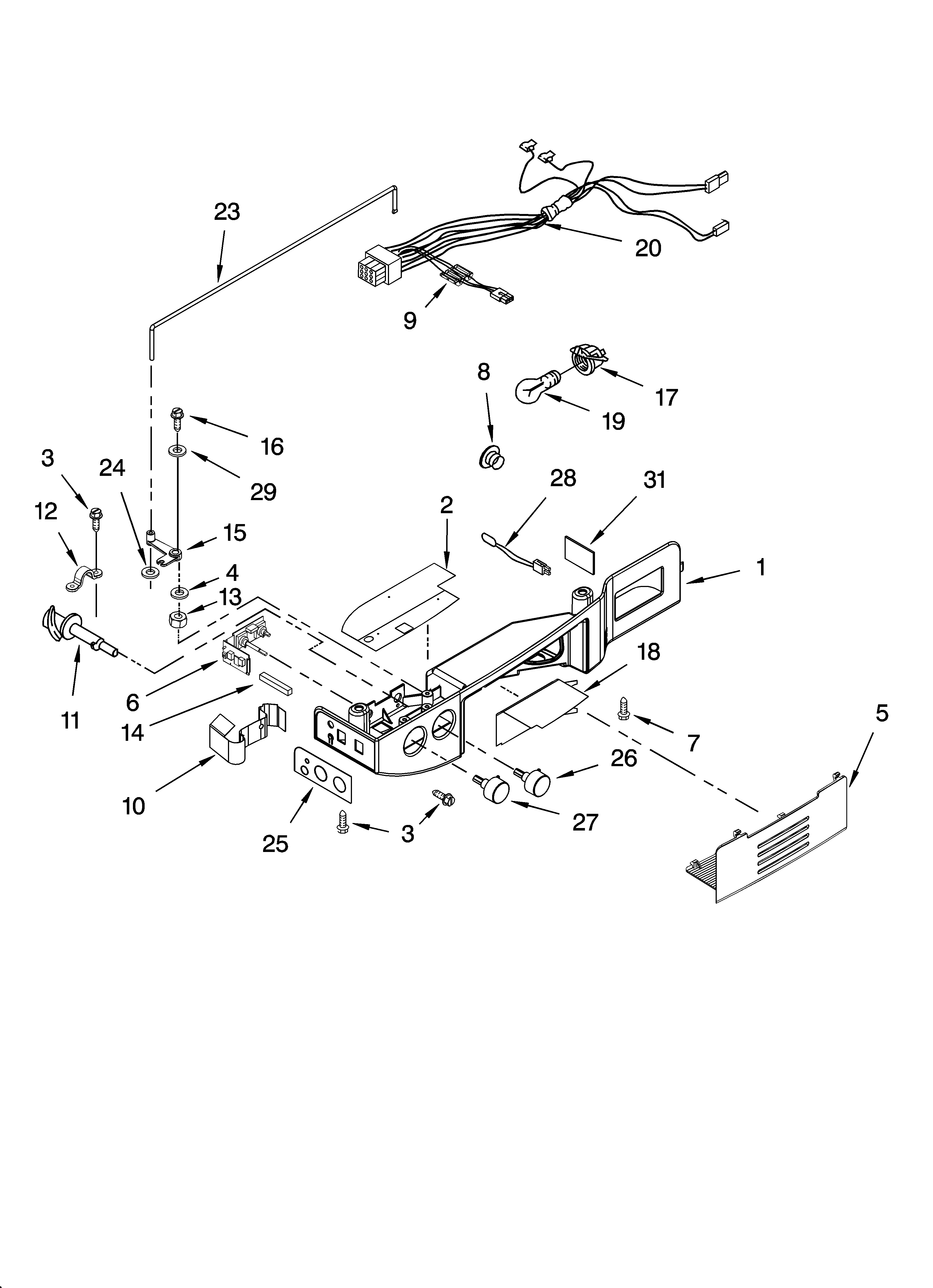 Whirlpool GD5RHAXSQ01 control parts diagram