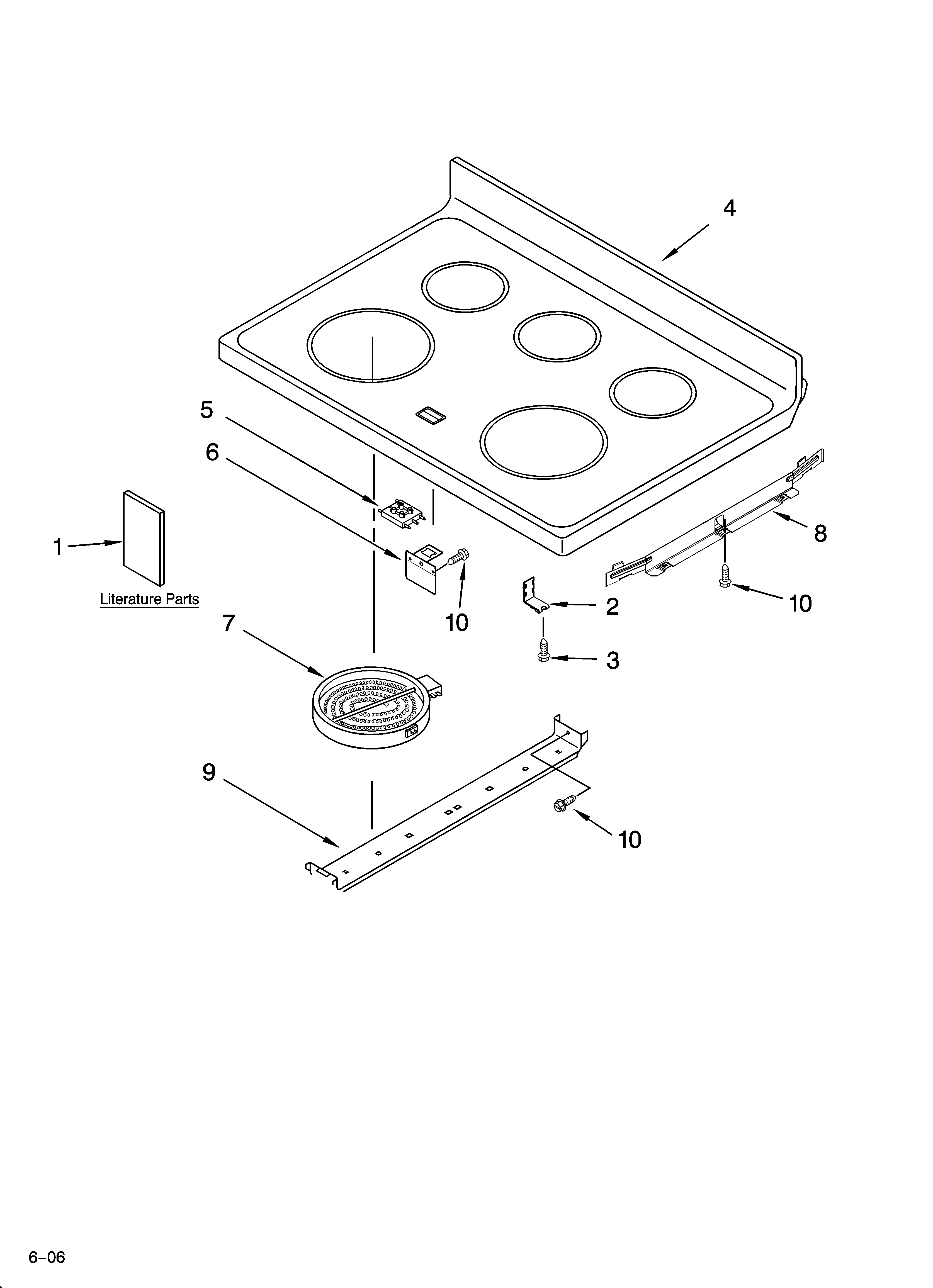Whirlpool GR448LXPT3 cooktop parts diagram