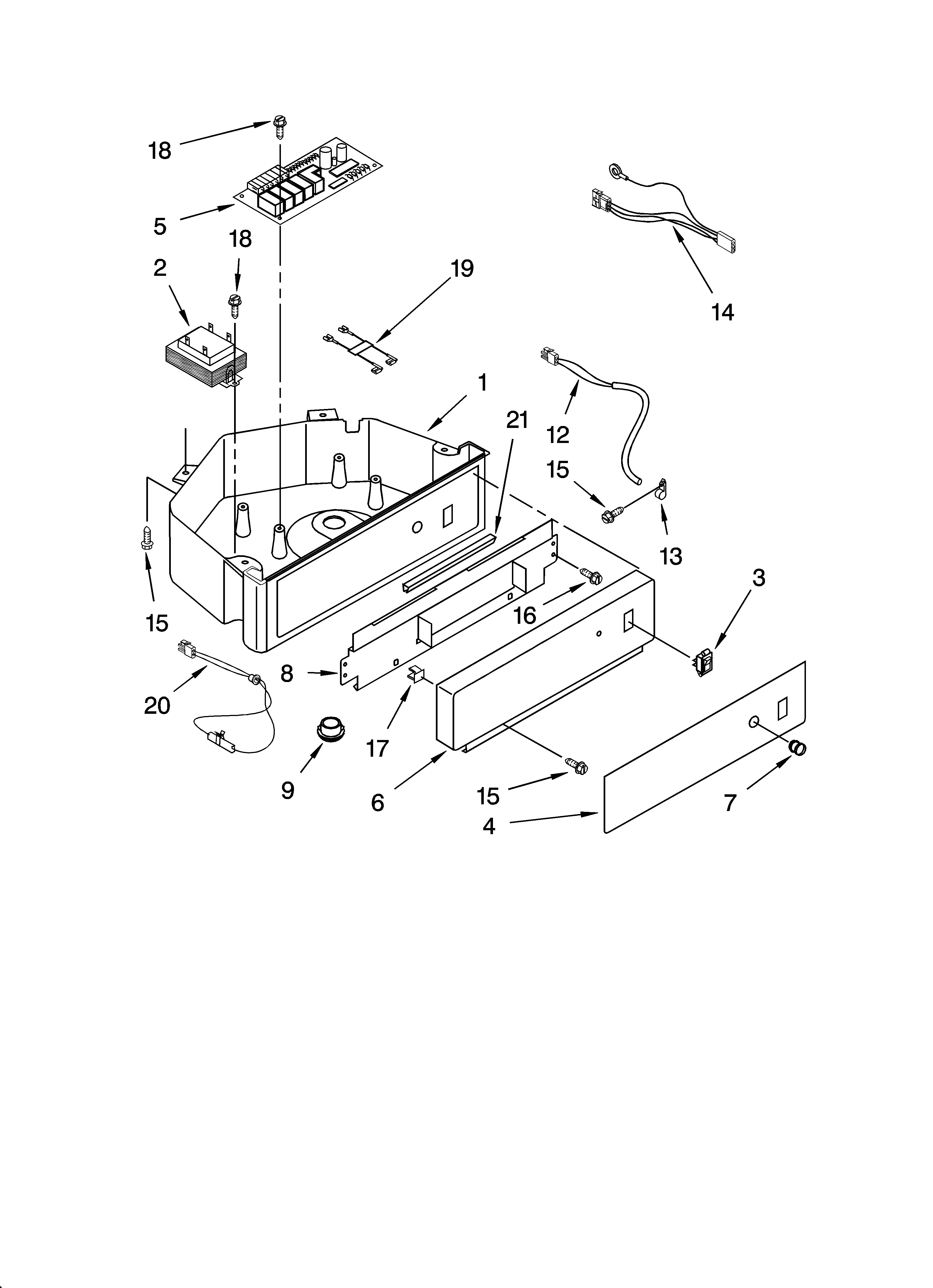 Whirlpool JEACS50SL8 control panel parts diagram