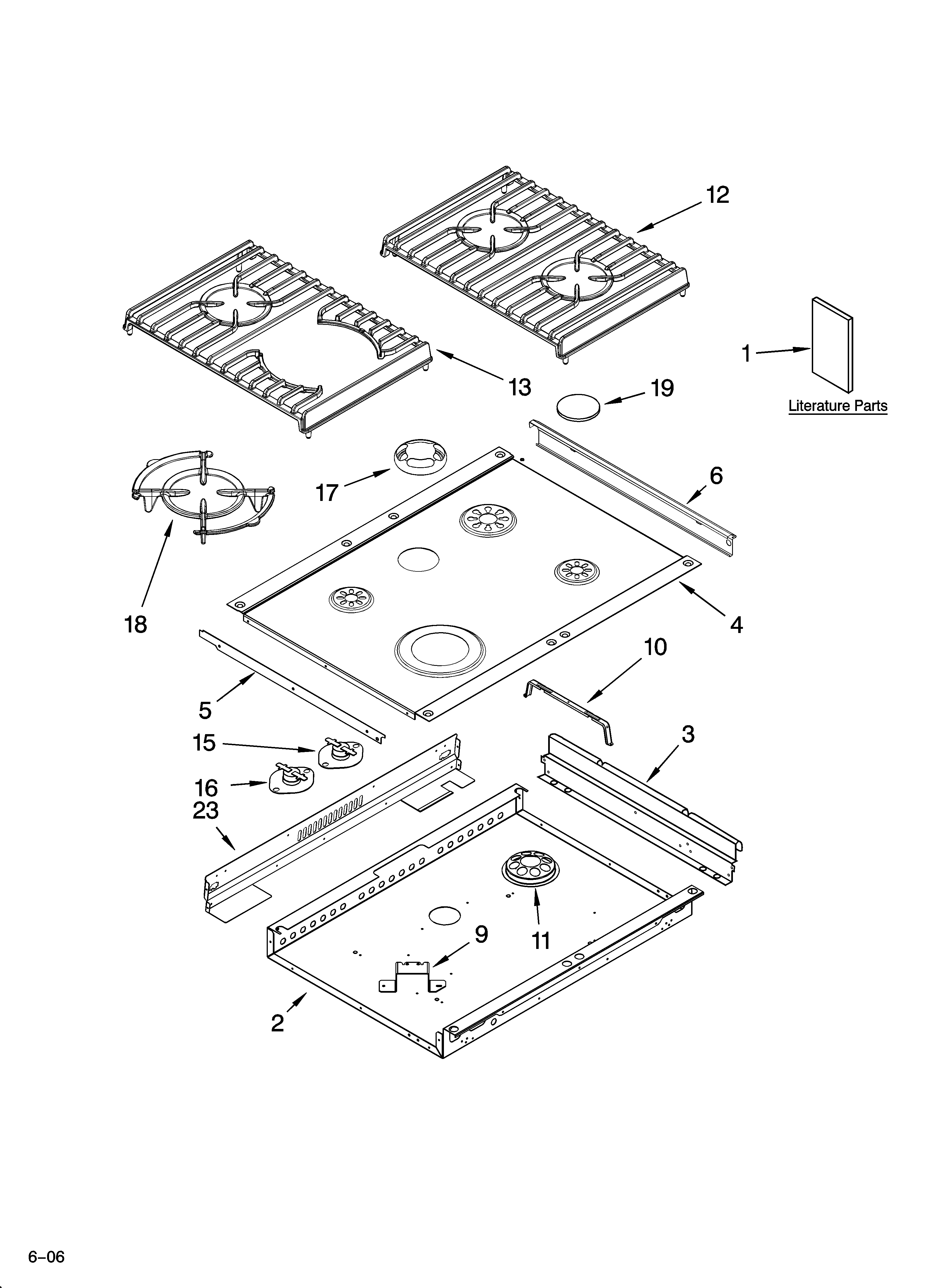 KitchenAid KGSA906PSS00 cooktop parts diagram