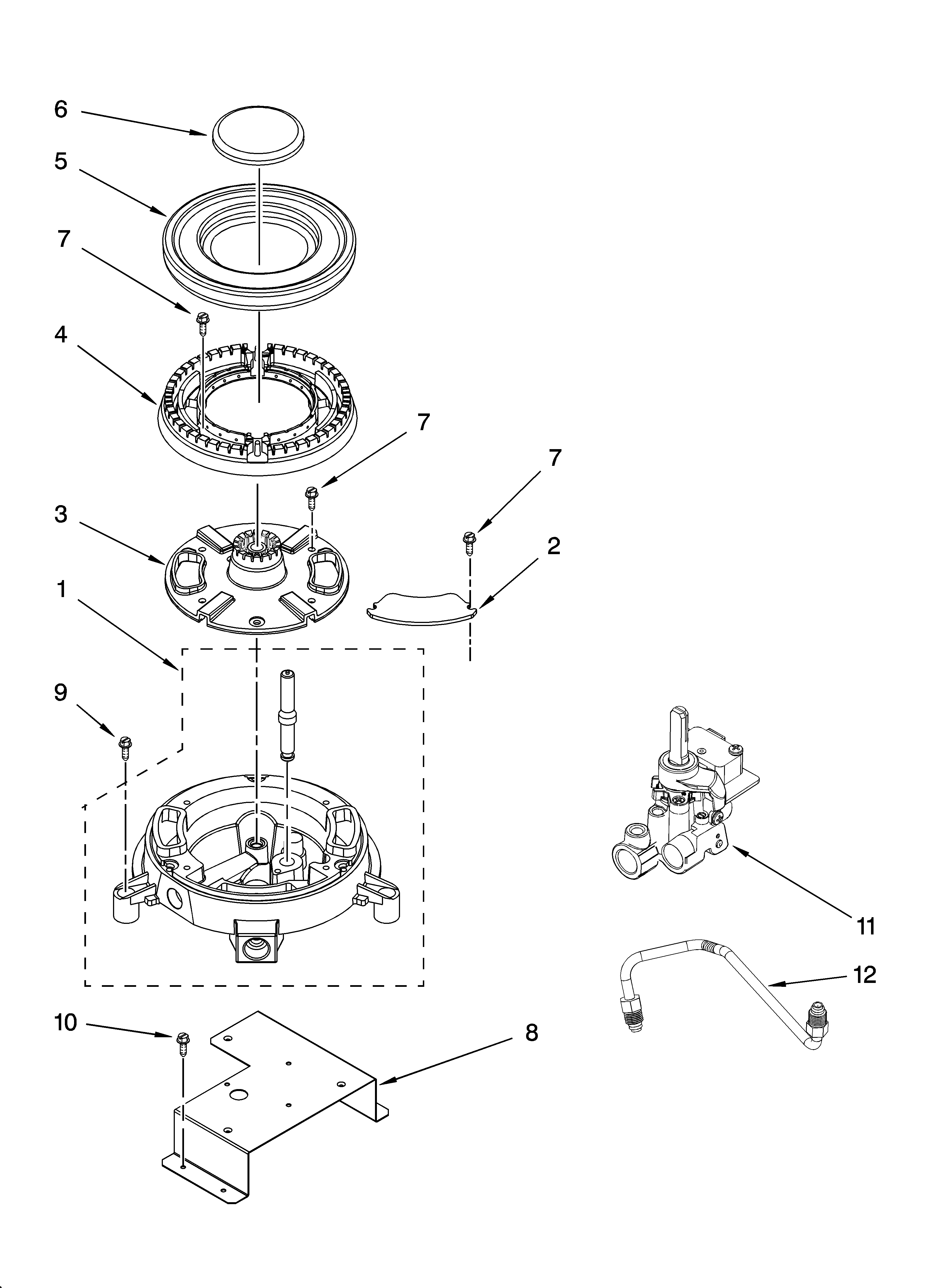 KitchenAid KGSA906PSS00 triple crown burner diagram