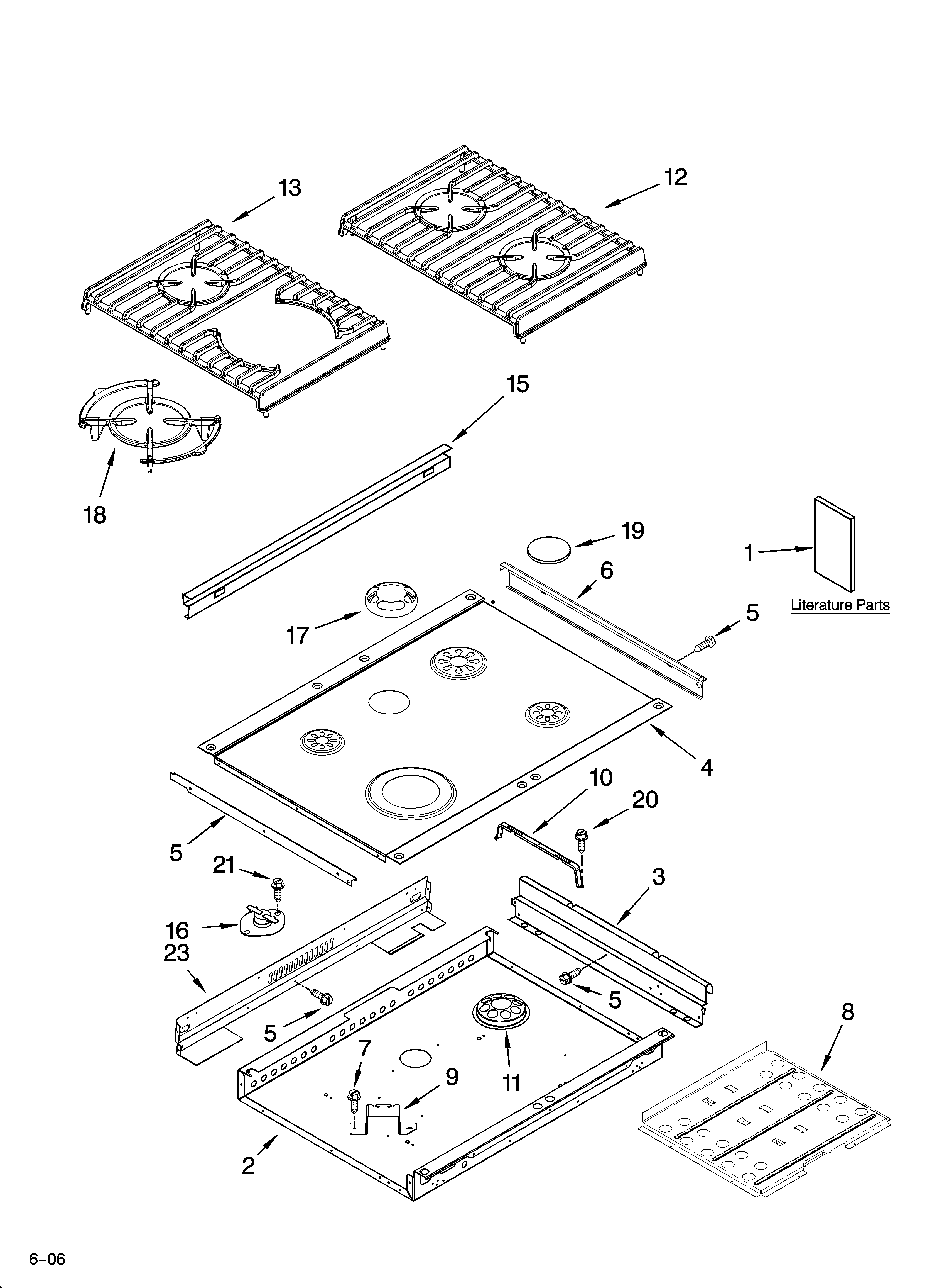 KitchenAid KGSA906PSS01 cooktop parts diagram
