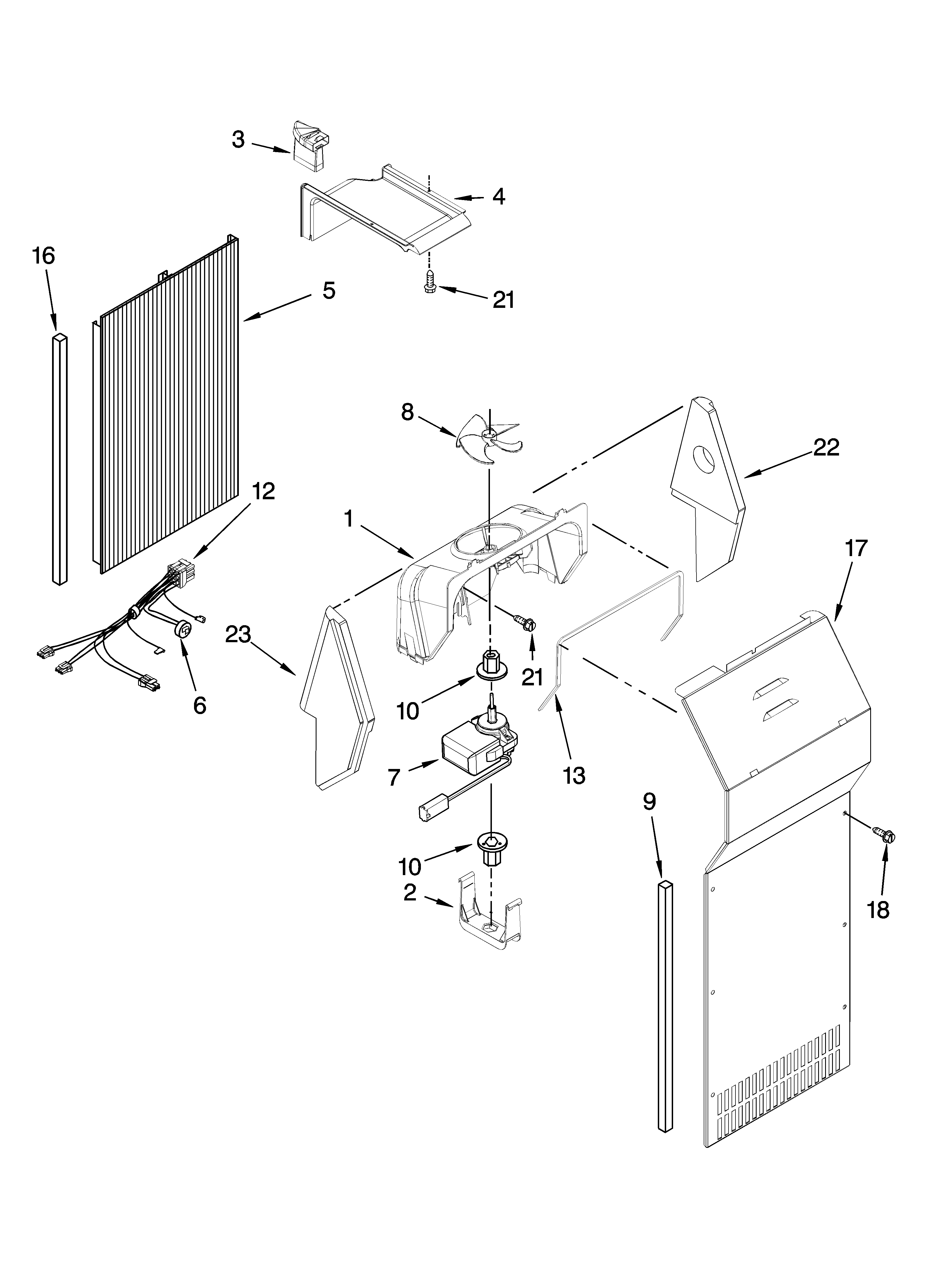 KitchenAid KSCS25FSBT00 air flow parts diagram