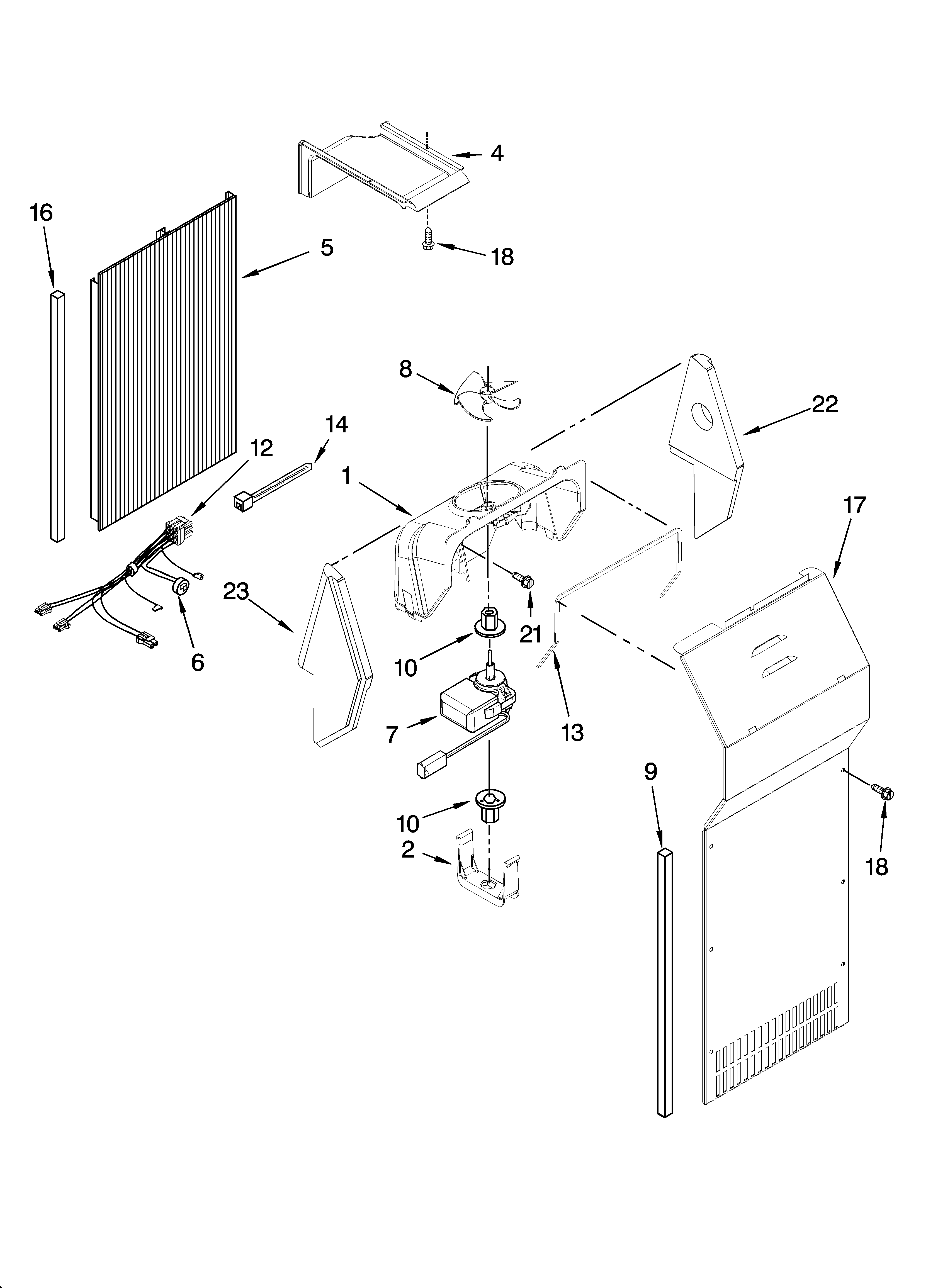 KitchenAid KSRB25FRBX02 air flow parts diagram