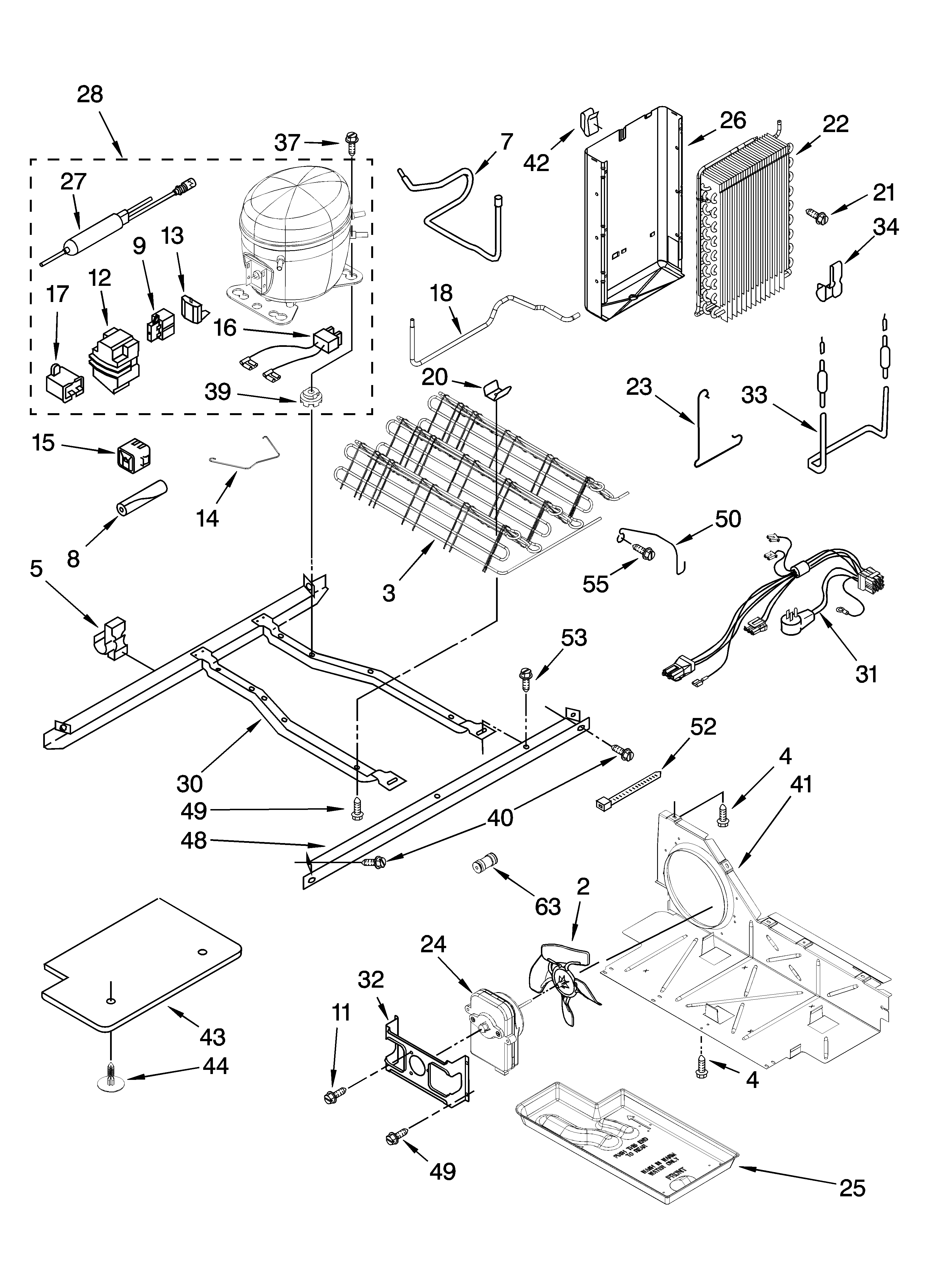 KitchenAid KSRG25FKBL18 unit parts diagram