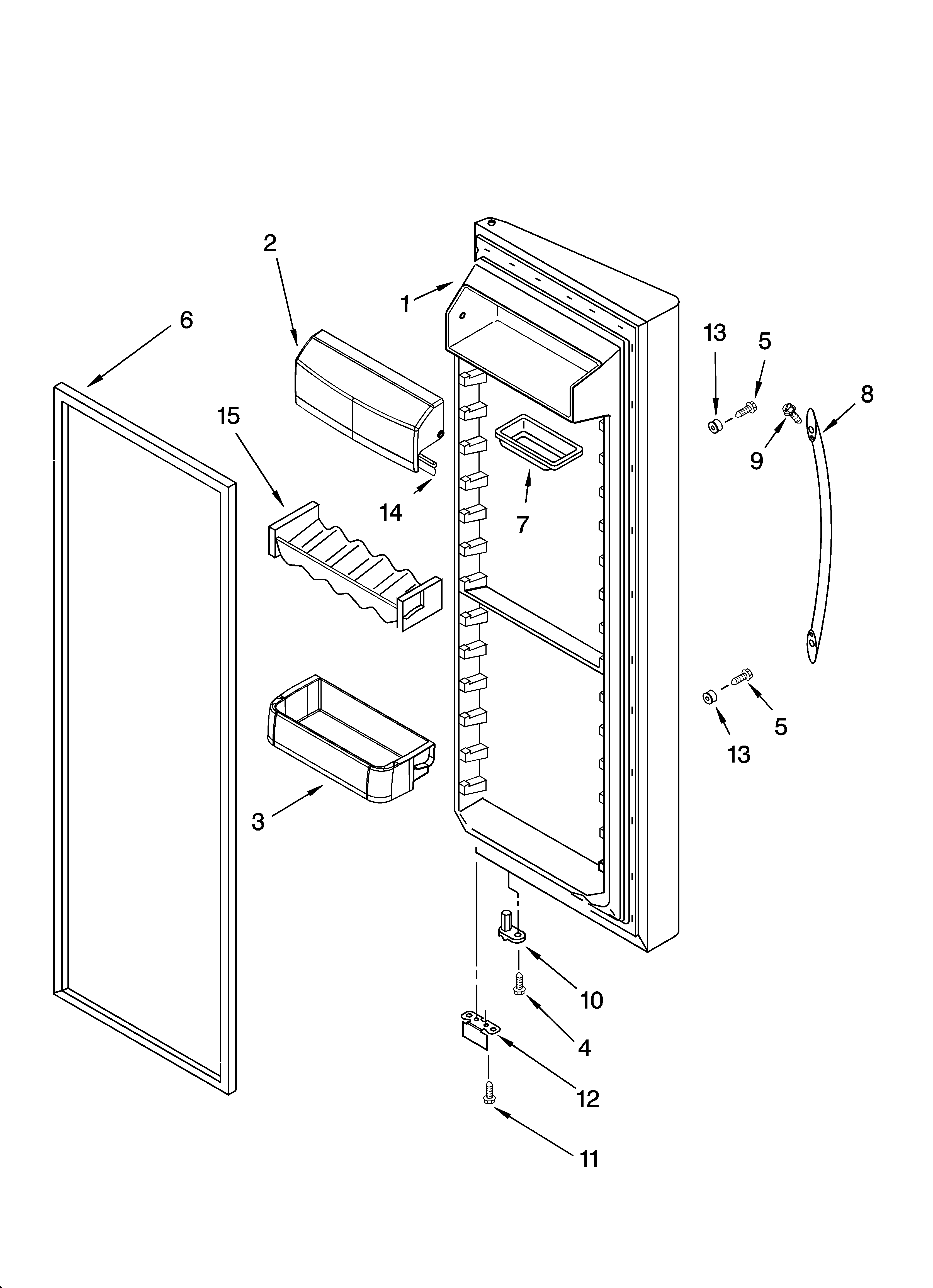 KitchenAid KSRW25CRSS03 refrigerator door parts diagram