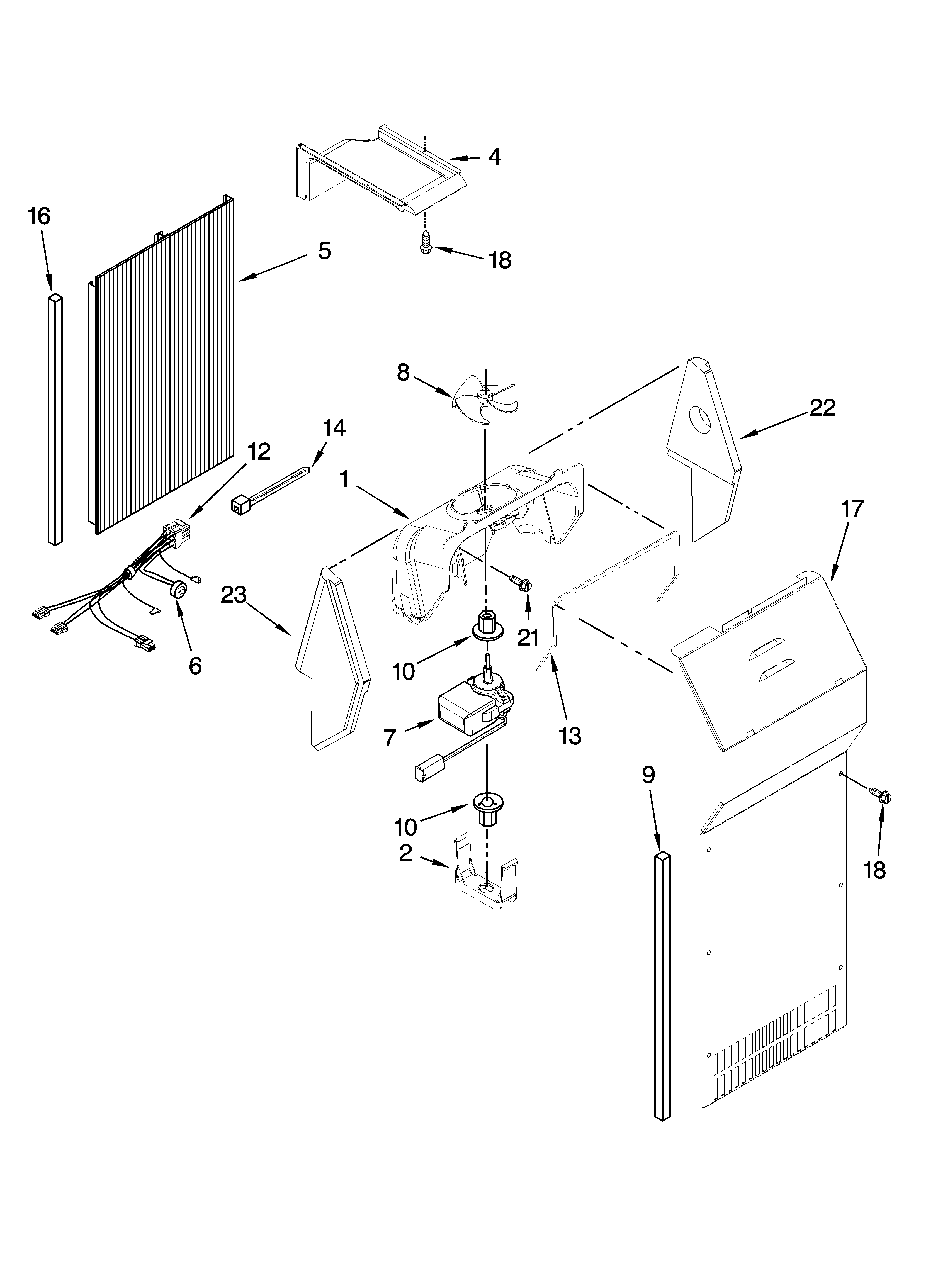 KitchenAid KSRW25CRSS03 air flow parts diagram