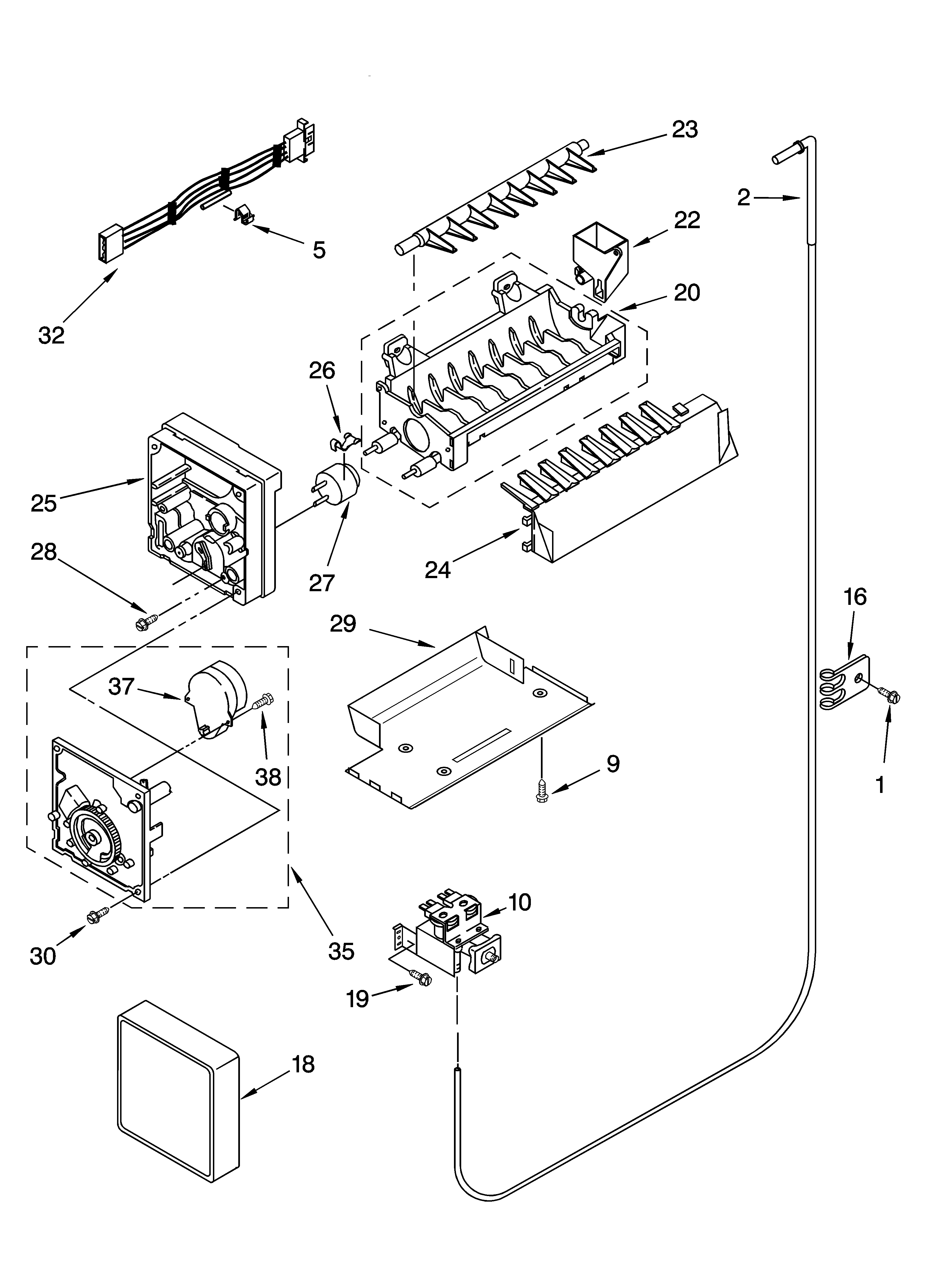 KitchenAid KSRW25CRSS03 icemaker parts, optional parts diagram