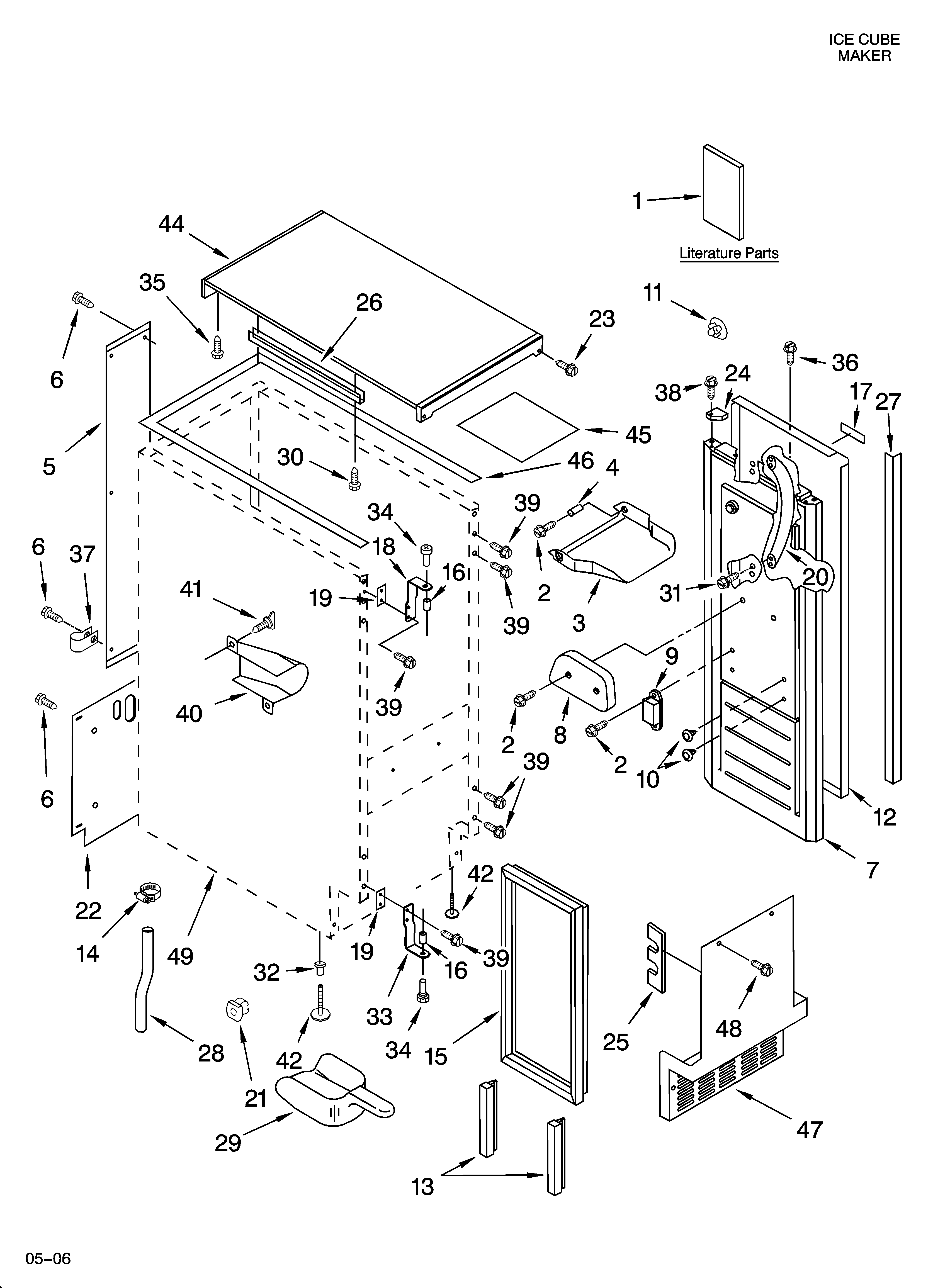 KitchenAid KUIA15NLHS9 cabinet liner and door parts diagram