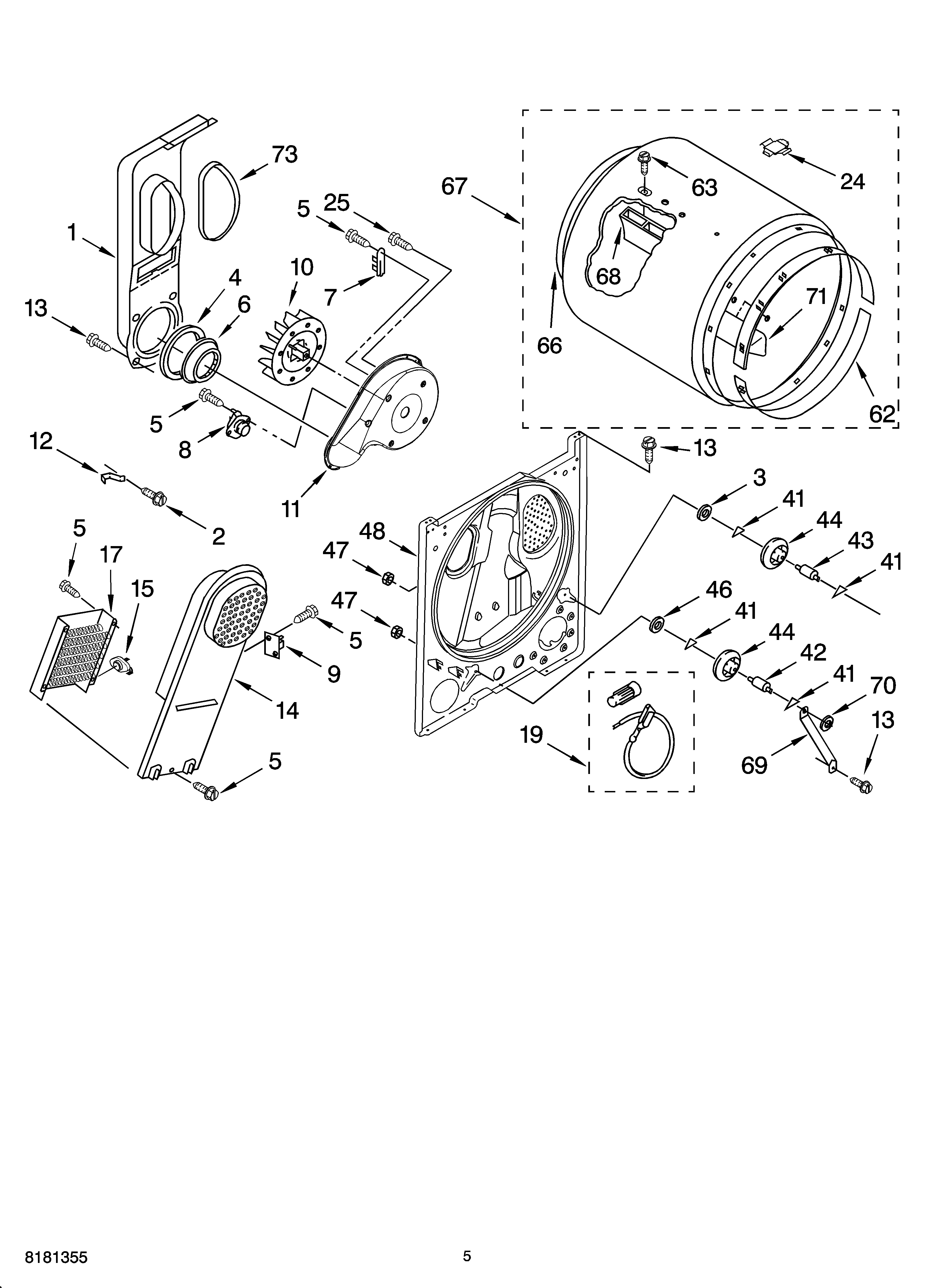 Roper RED4440SQ0 bulkhead parts, optional parts (not included) diagram