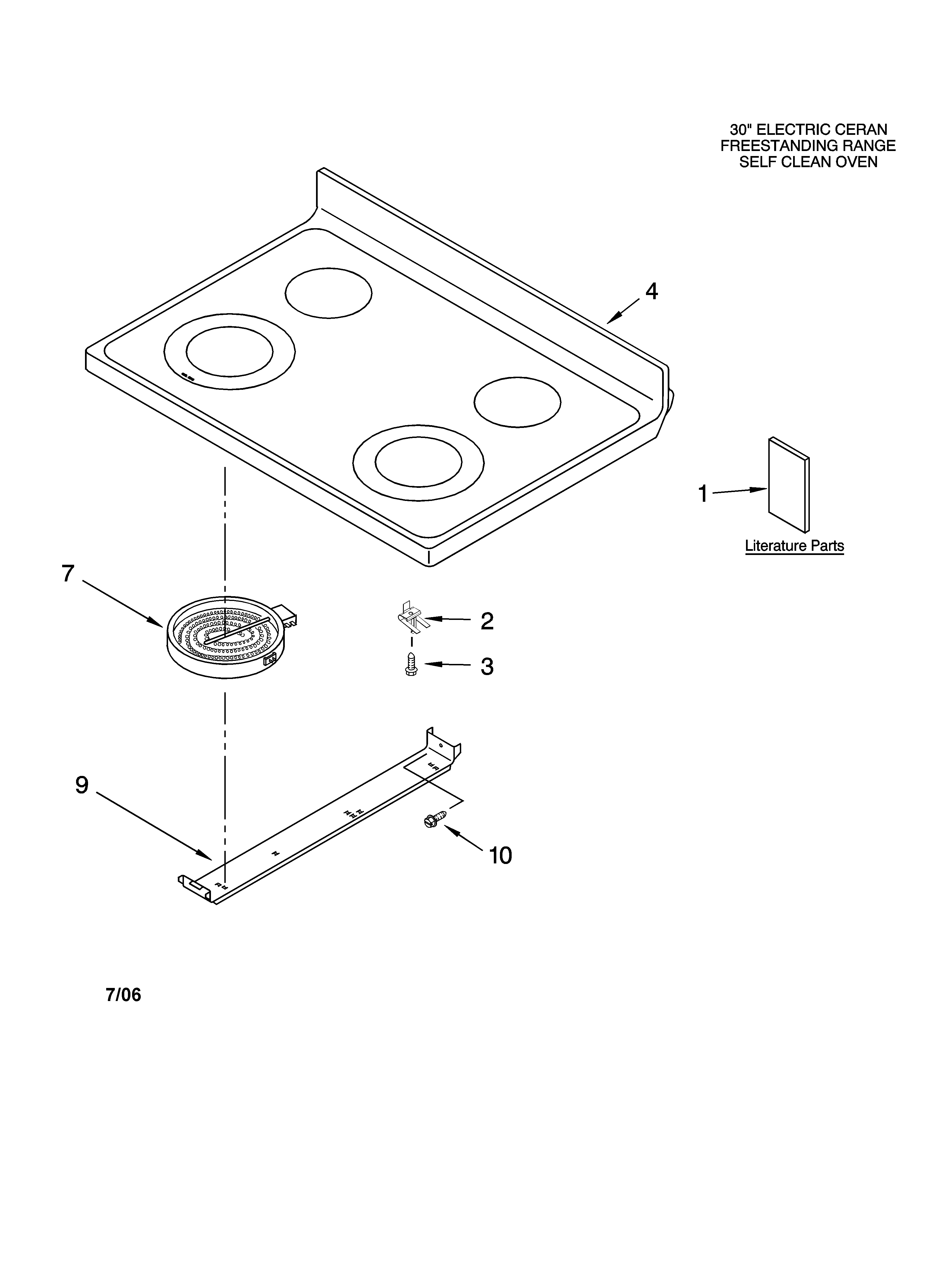 Whirlpool RF367LXSQ0 cooktop parts diagram