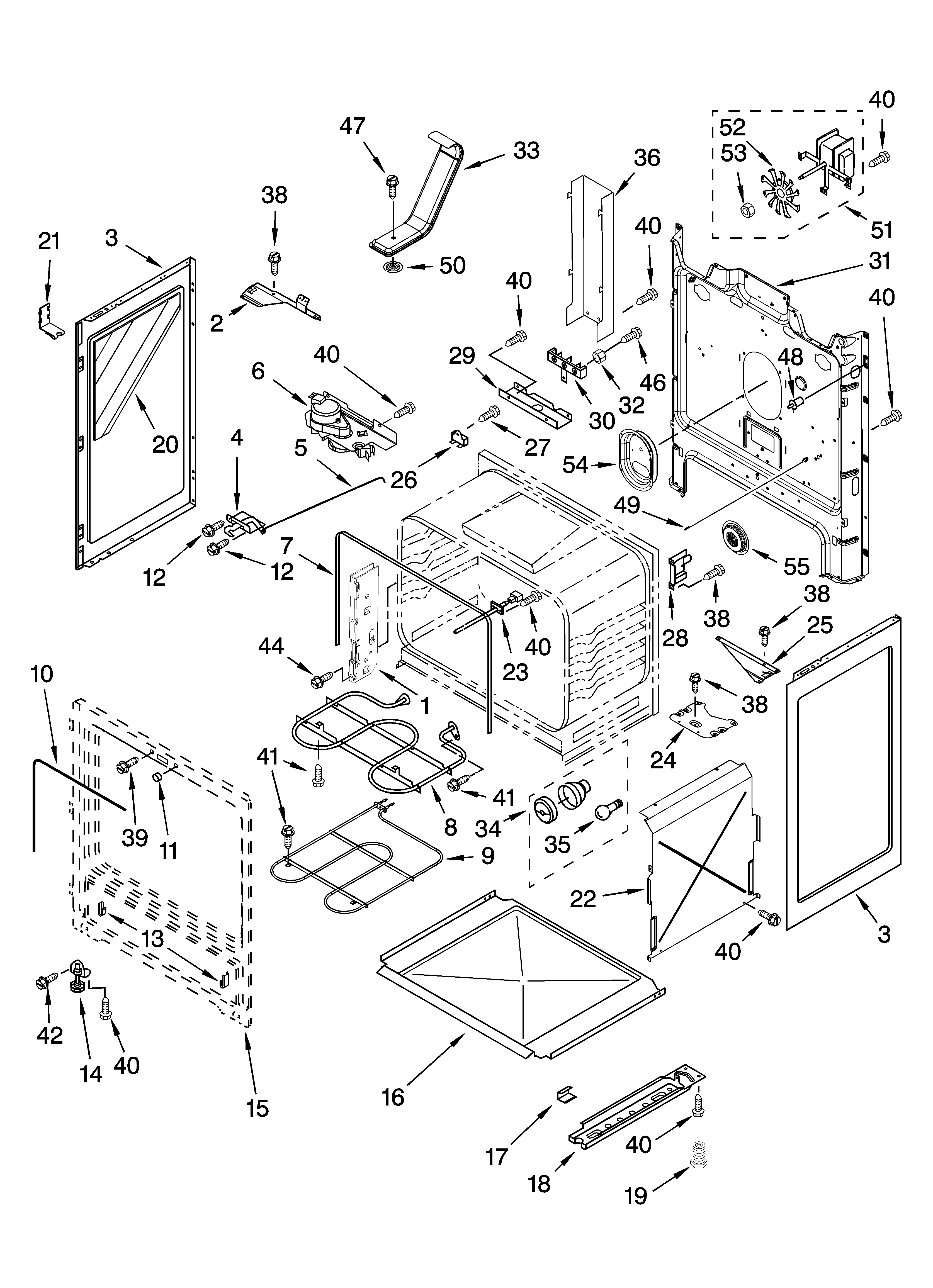 Whirlpool RF367LXSQ0 chassis parts diagram