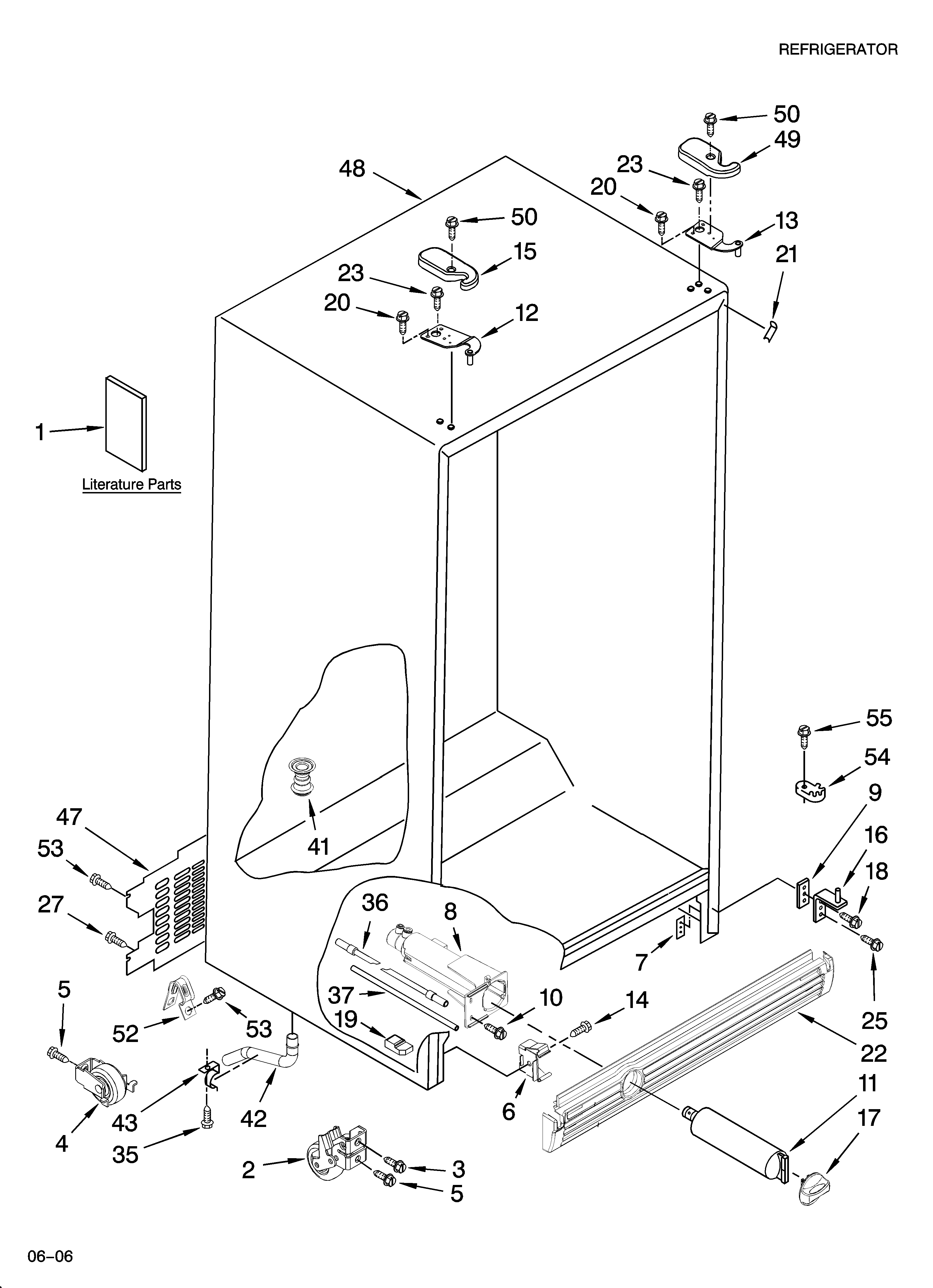 Roper RS22CFXTQ00 cabinet parts diagram