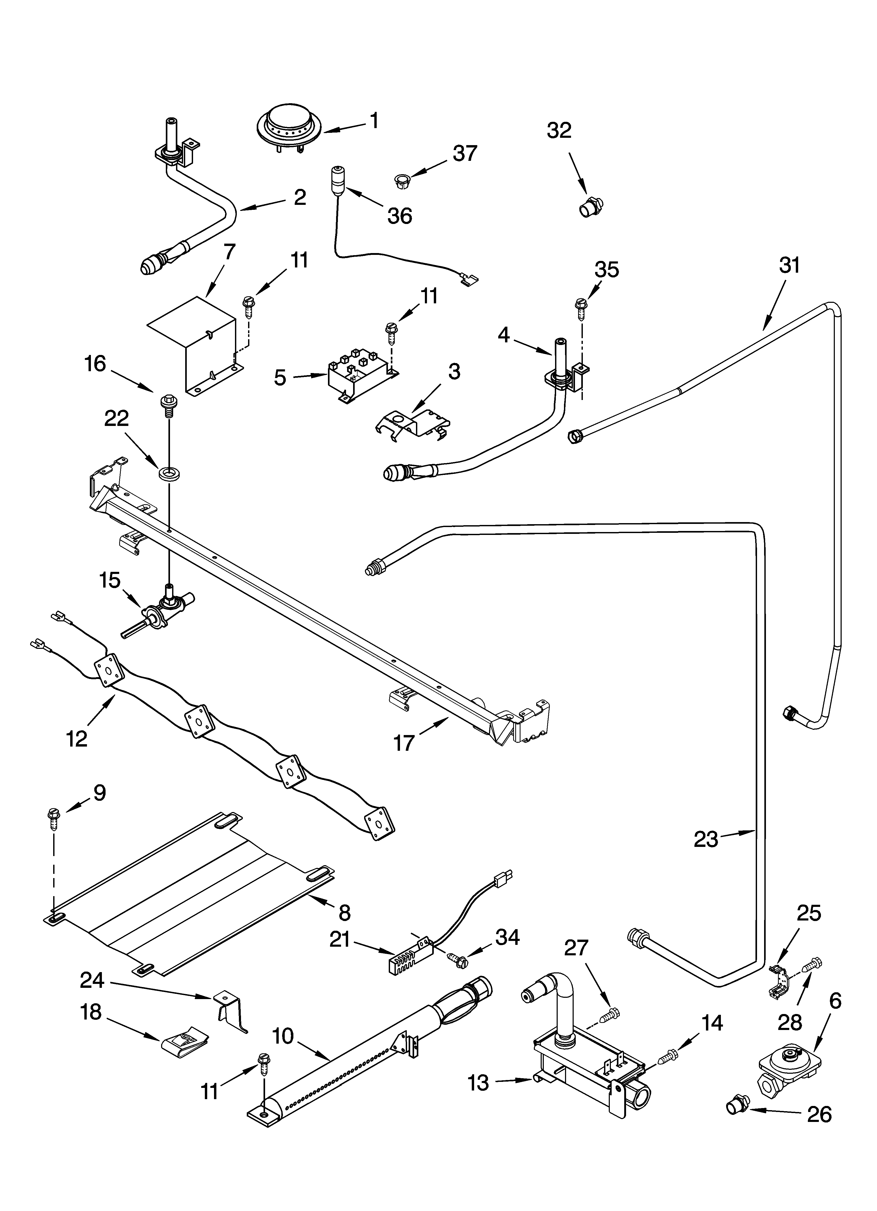 Whirlpool SF114PXSQ0 manifold parts diagram