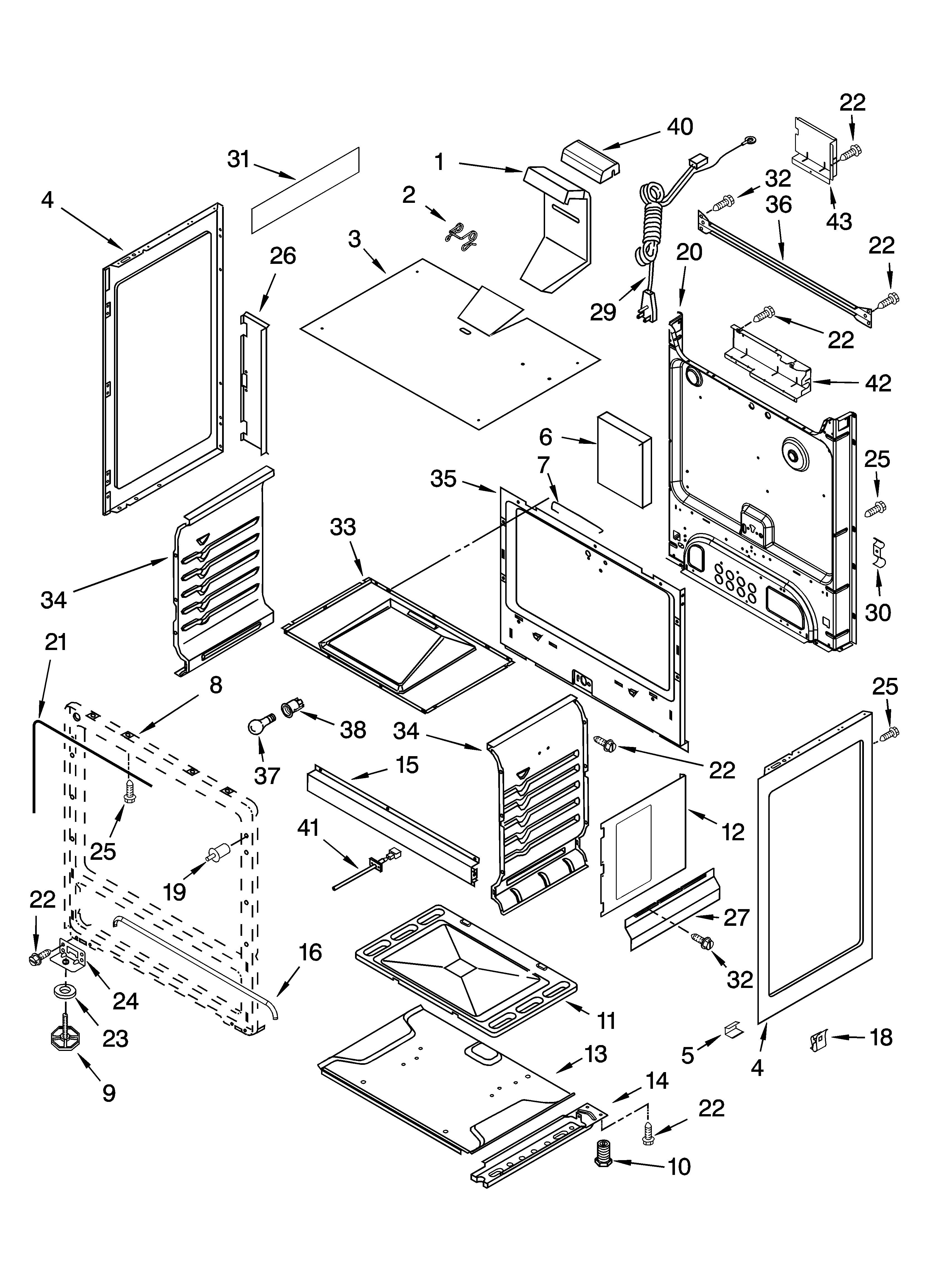 Whirlpool SF114PXSQ0 chassis parts diagram