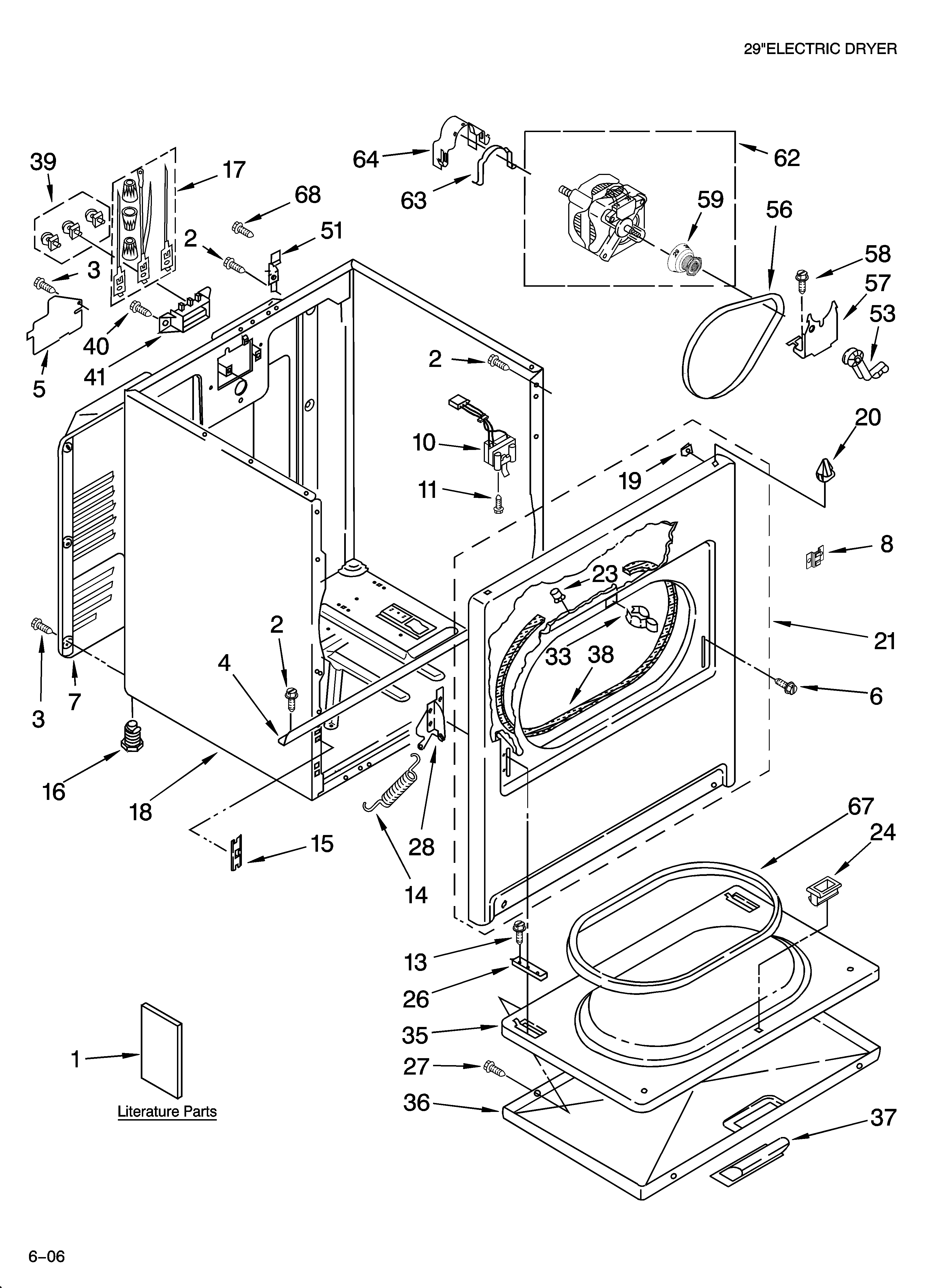 Whirlpool WED5530SQ0 cabinet parts diagram
