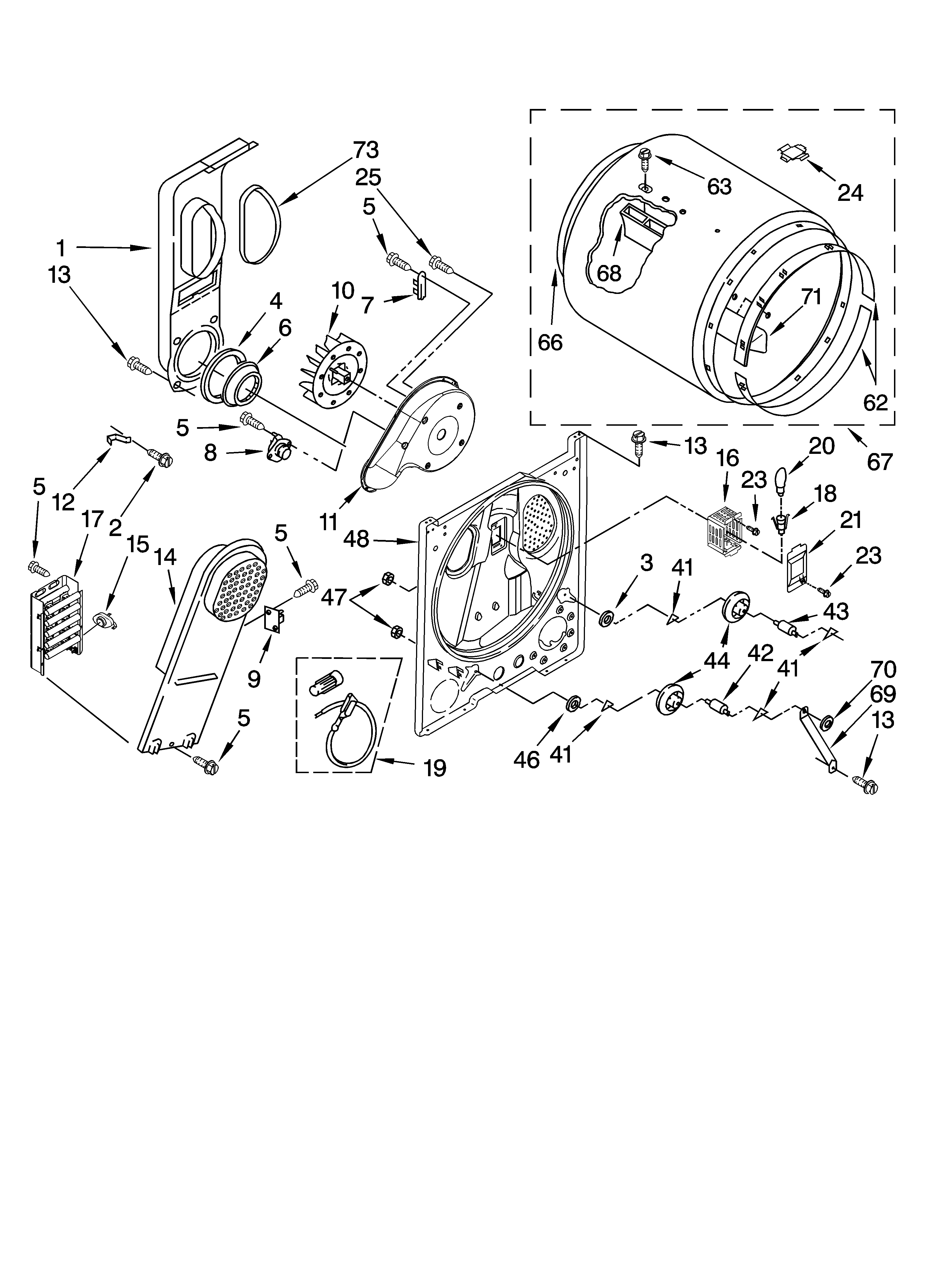 Whirlpool WED5530SQ0 bulkhead parts, optional parts (not included) diagram