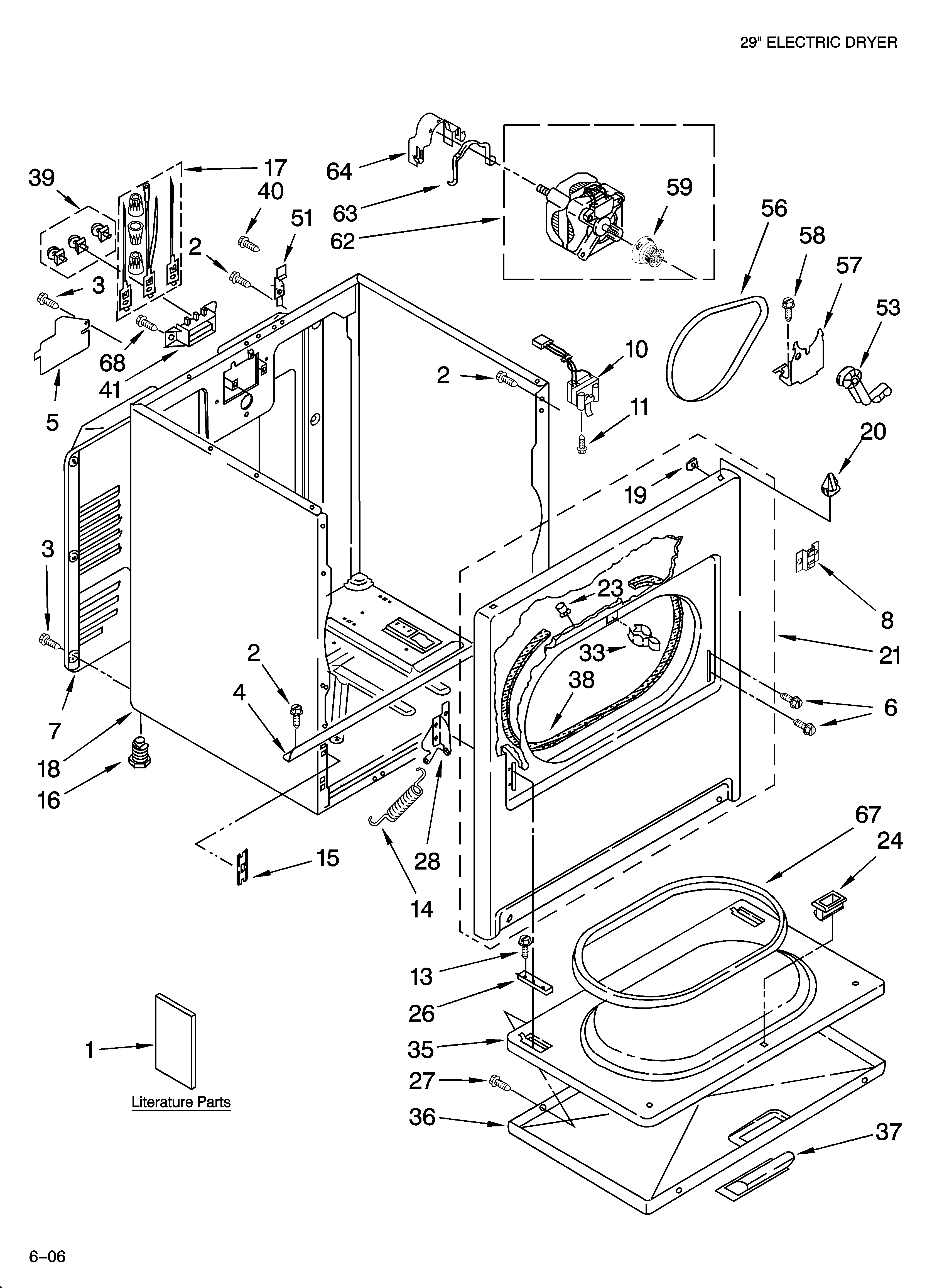 Whirlpool WED5600ST0 cabinet parts diagram