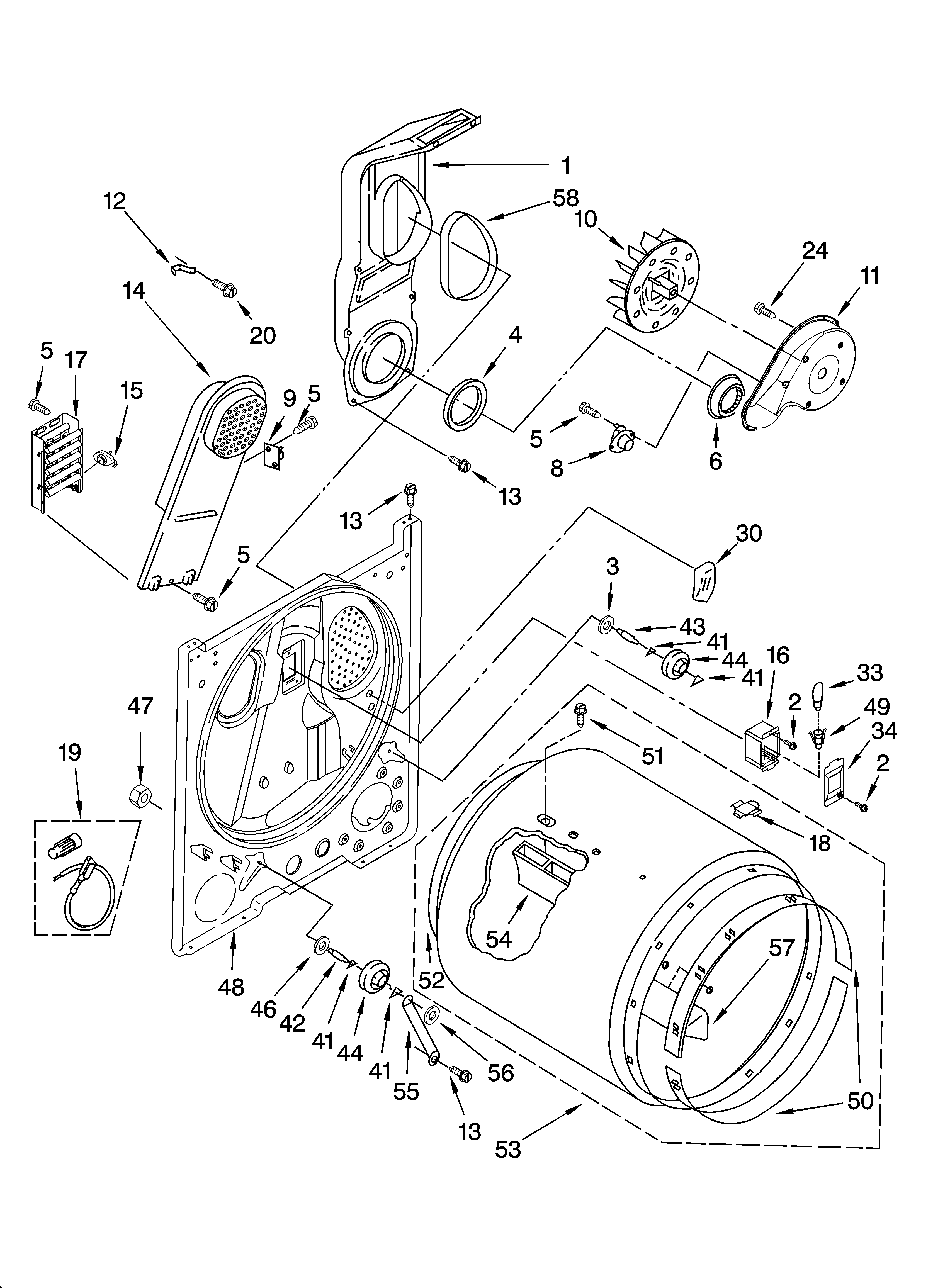 Whirlpool WED5800SG0 bulkhead parts, optional parts (not included) diagram