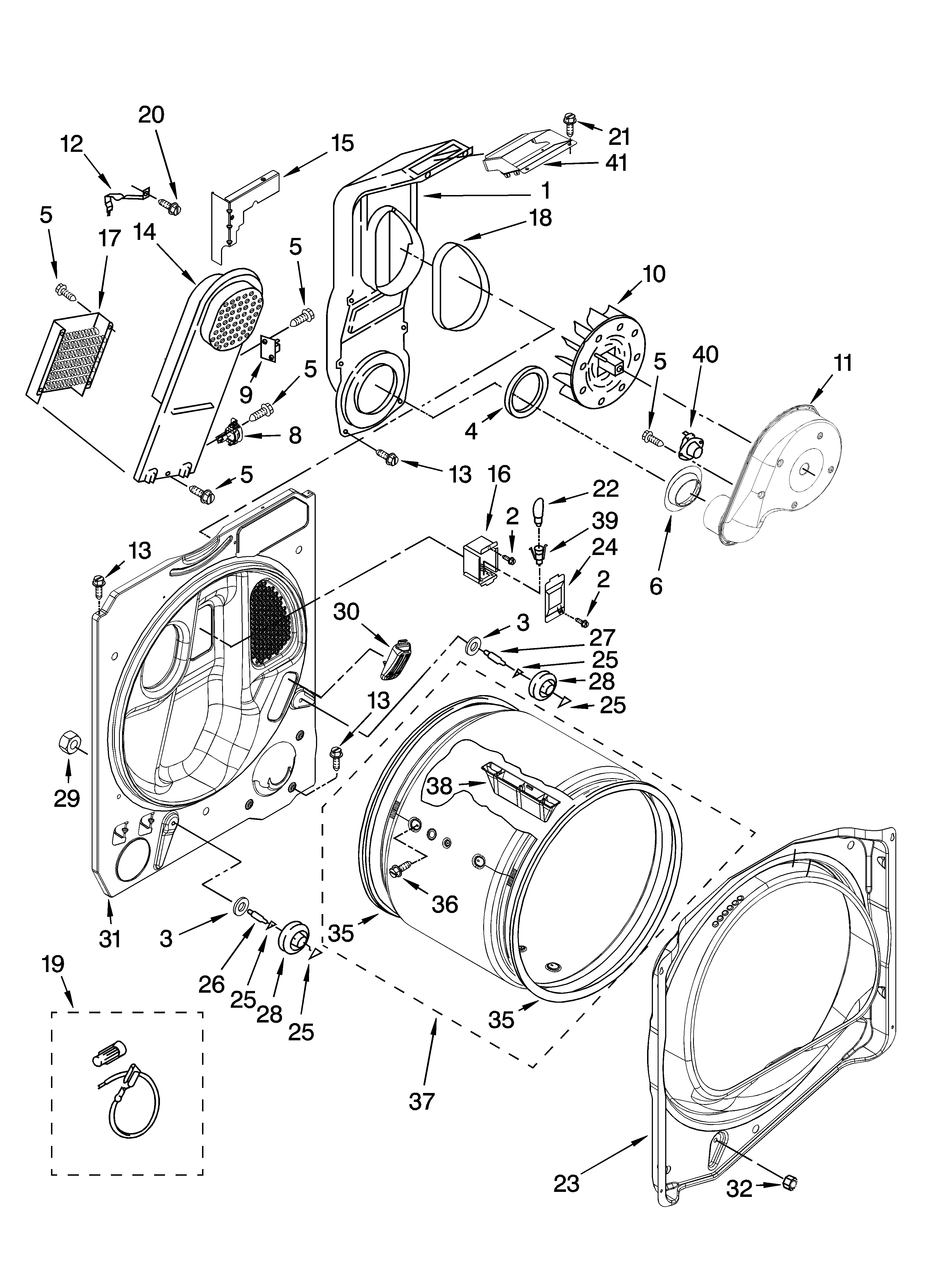 Whirlpool WED6400SB0 bulkhead parts, optional parts (not included) diagram