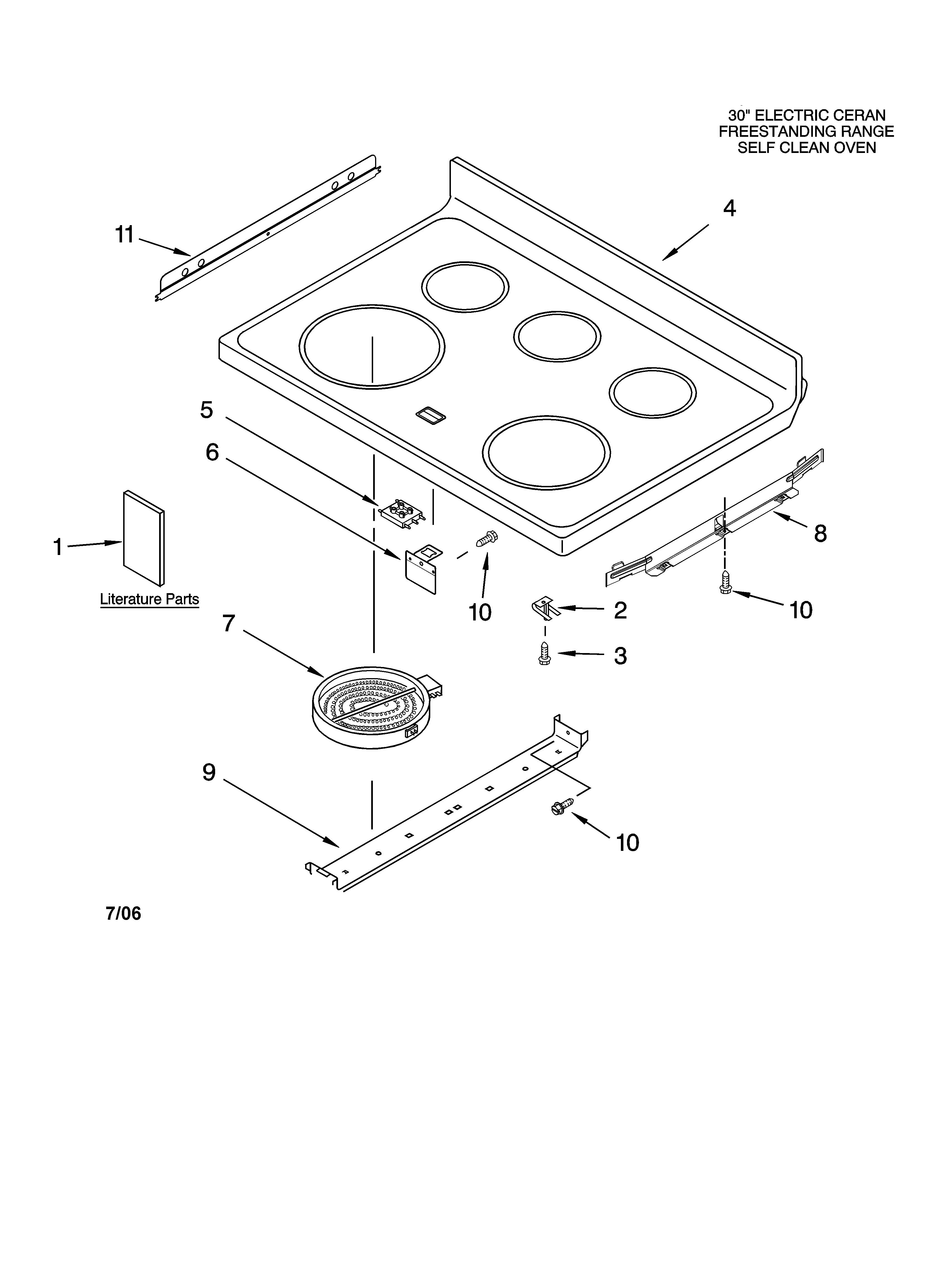 Whirlpool WERP4120PQ1 cooktop parts diagram
