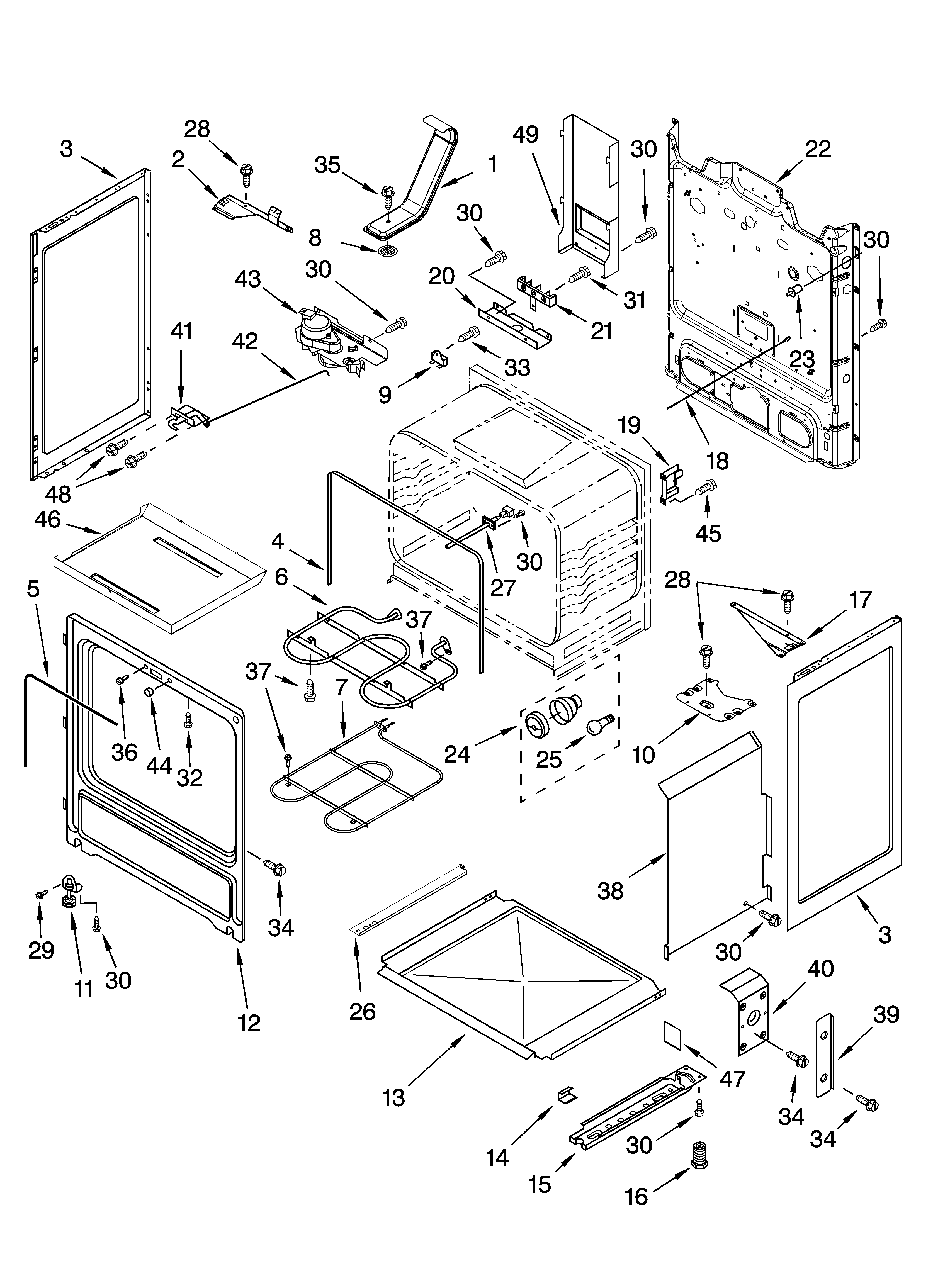 Whirlpool WERP4120PQ1 chassis parts diagram