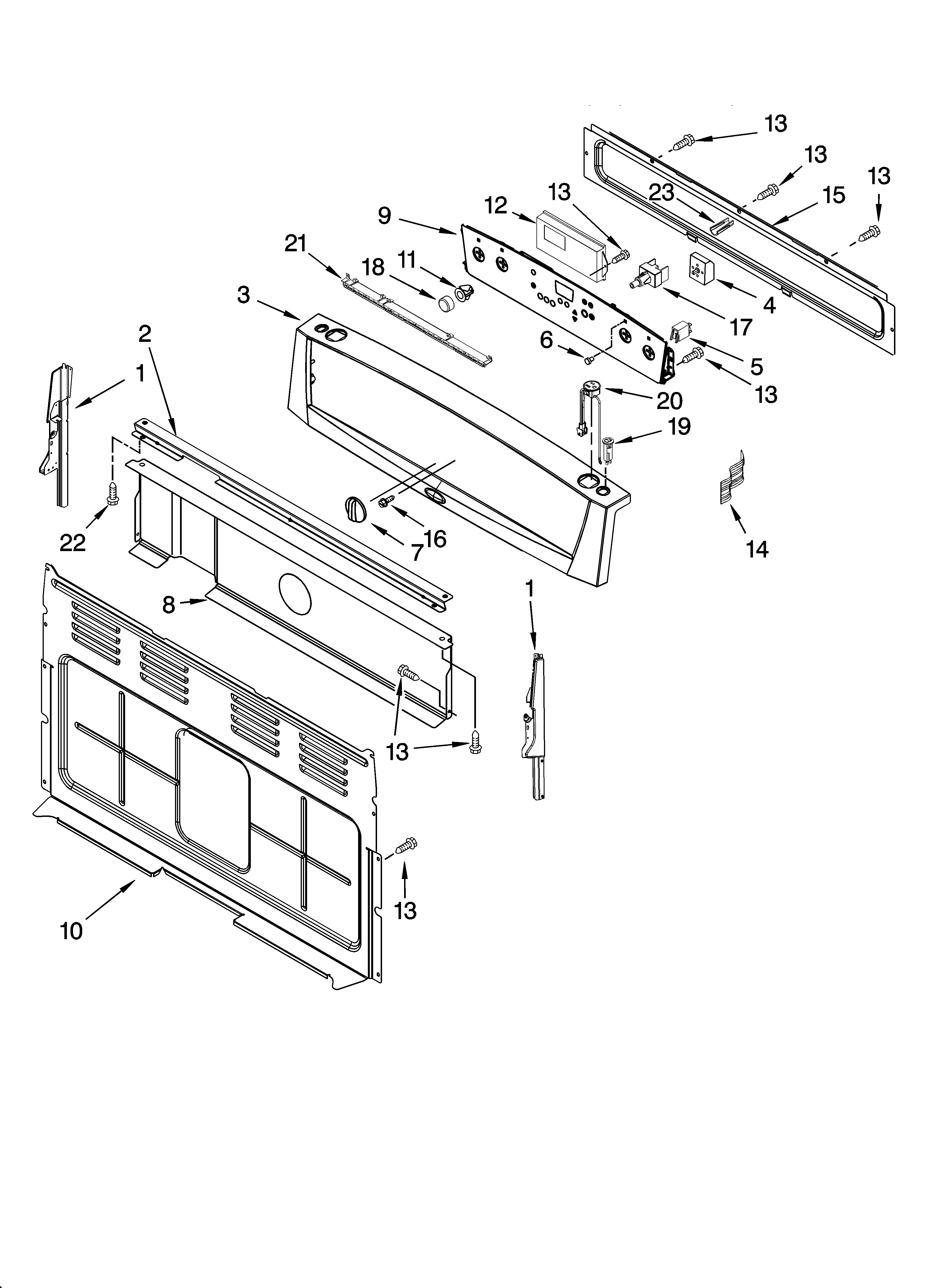 Whirlpool WERP4120PQ1 control panel parts diagram